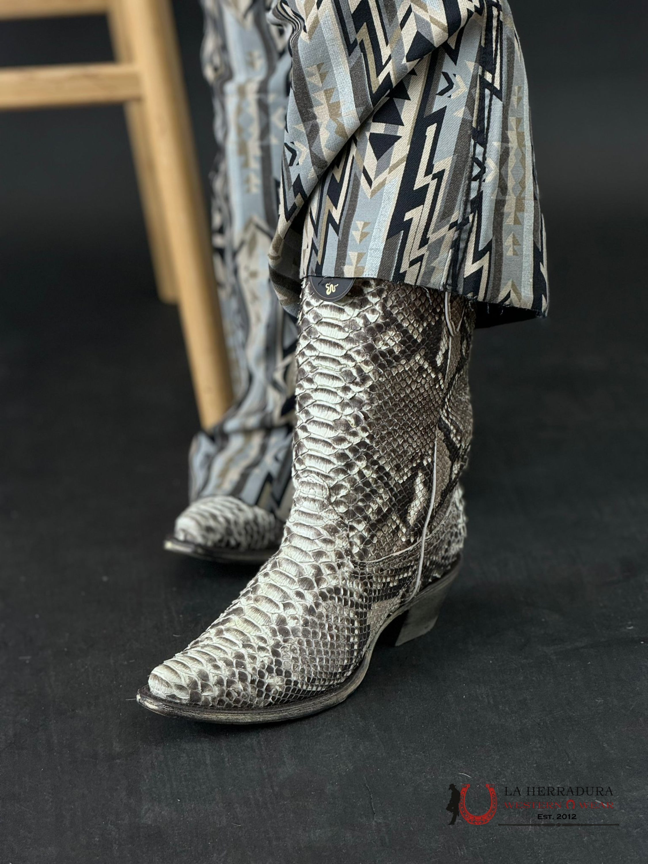 Corral Boot Ld Natural Python Snip Toe Botas Mujeres