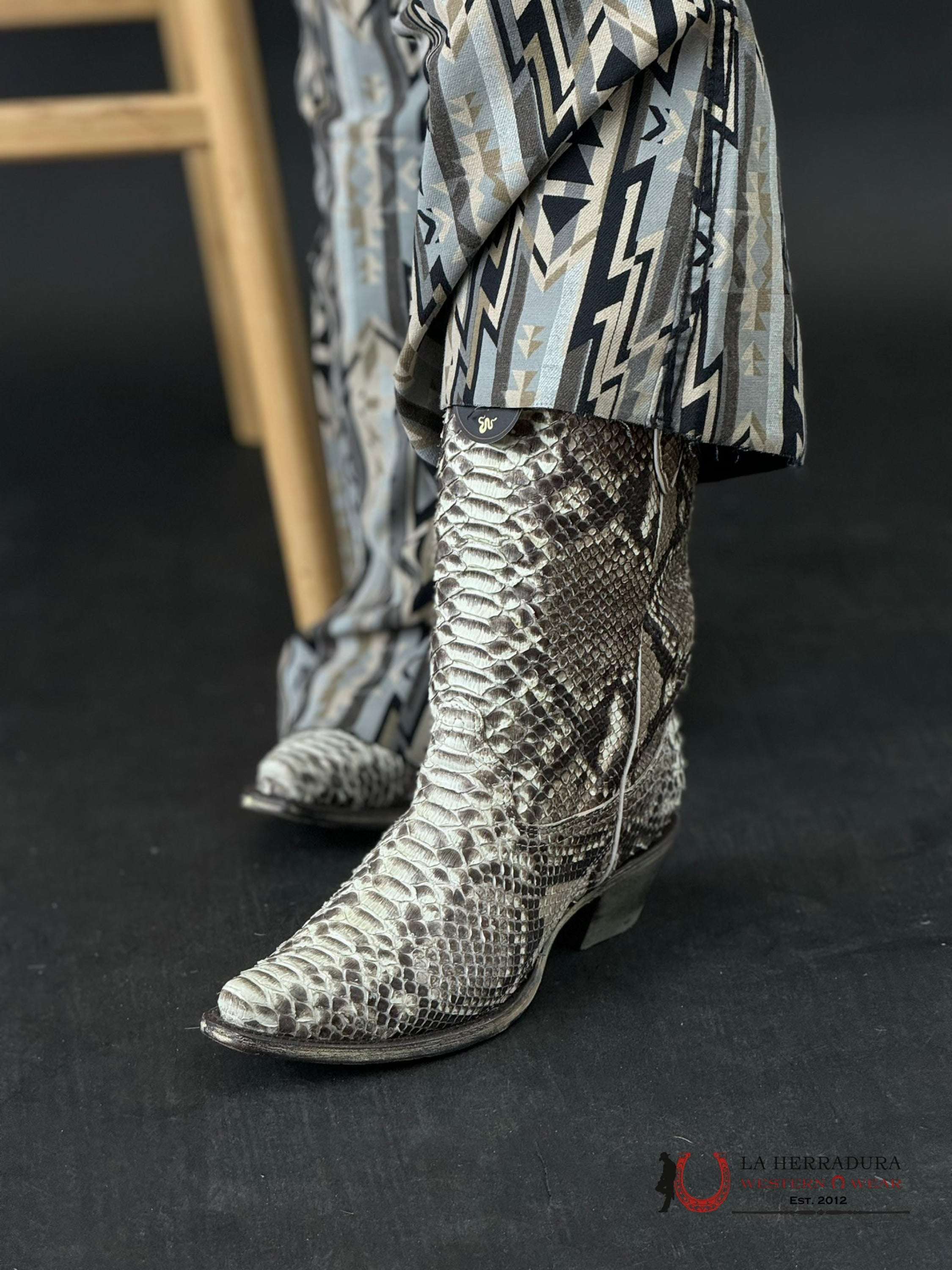 Corral Boot Ld Natural Python Snip Toe Botas Mujeres