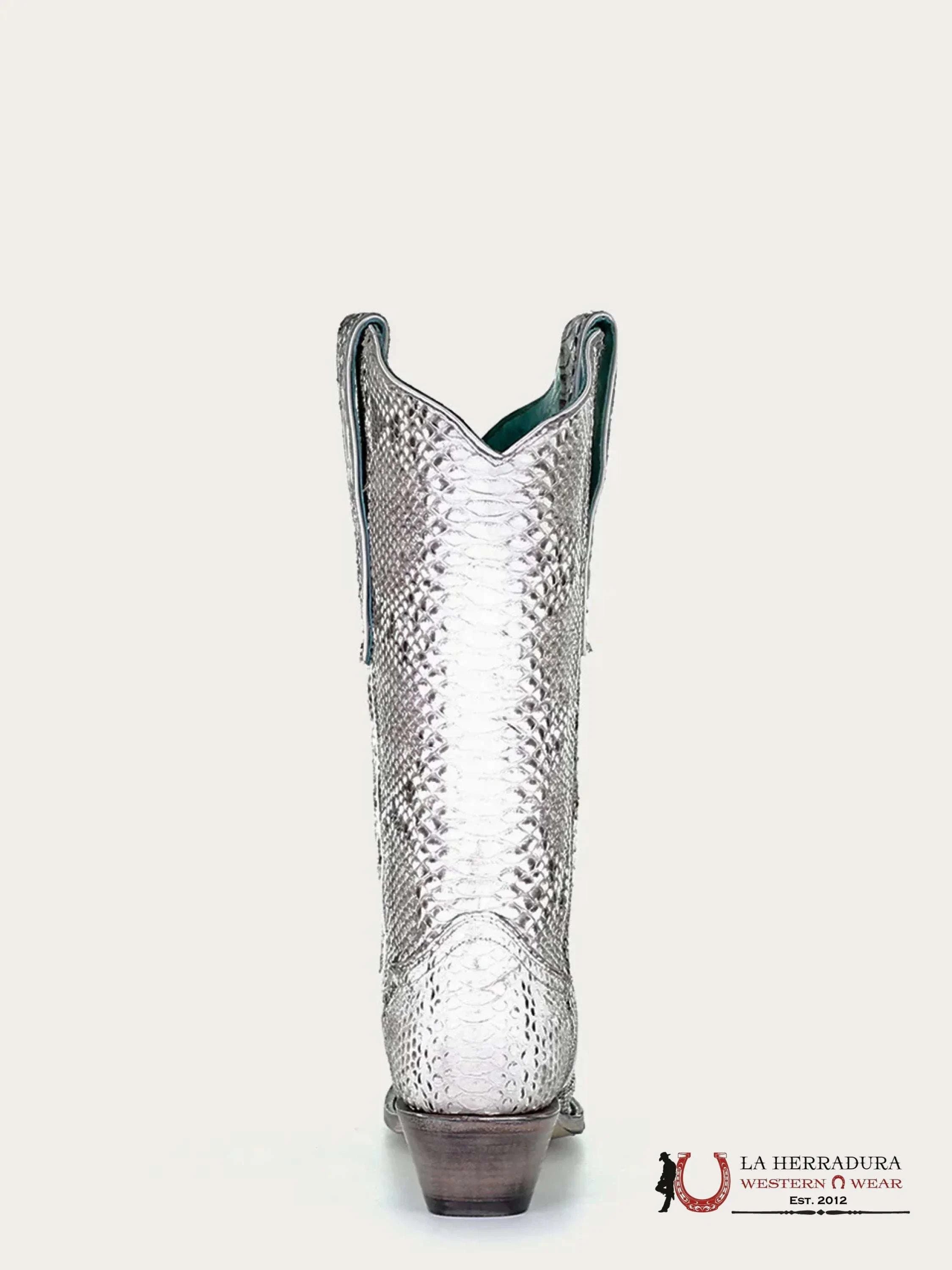 CORRAL LD NATURAL PYTHON POINT TOE-A3798 BOTAS MUJERES