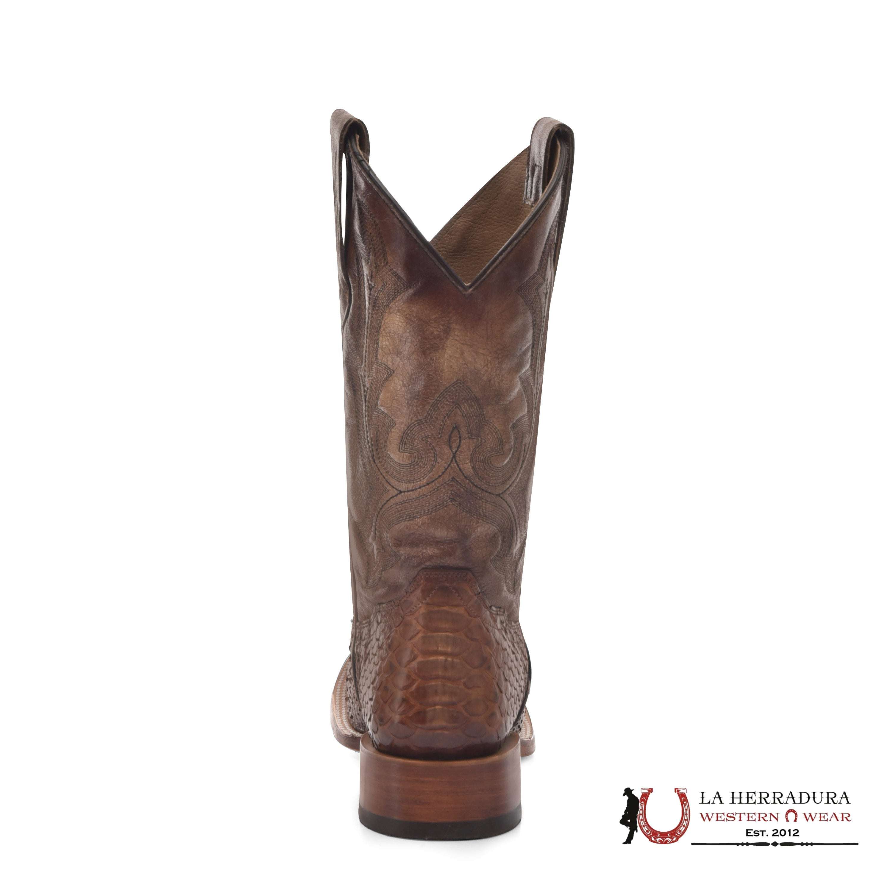 CORRAL MENS SAND SHEDRON PYTHON EMBROIDERY WIDE SQUARE TOE BOOT B5024 BOTAS HOMBRES