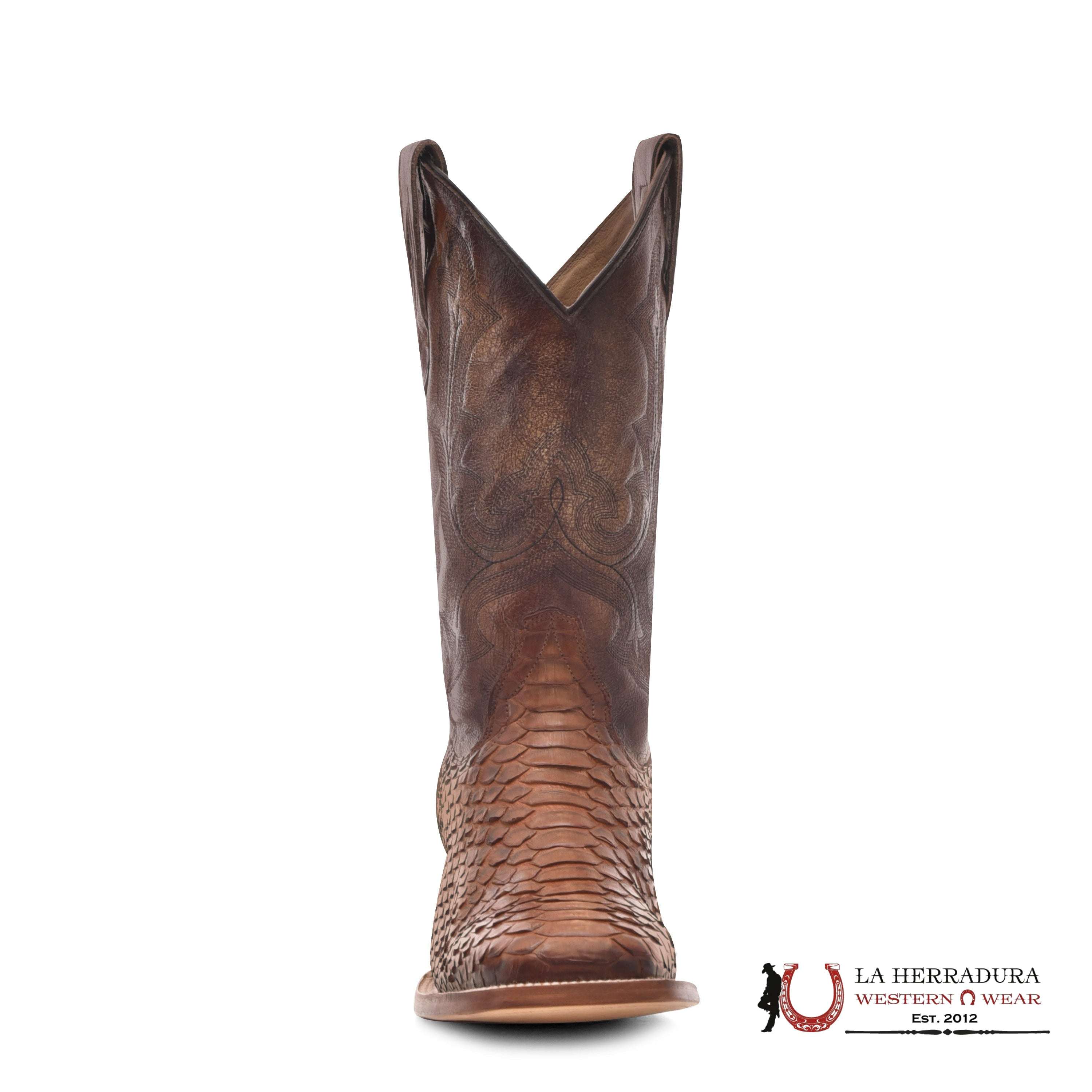 CORRAL MENS SAND SHEDRON PYTHON EMBROIDERY WIDE SQUARE TOE BOOT B5024 BOTAS HOMBRES