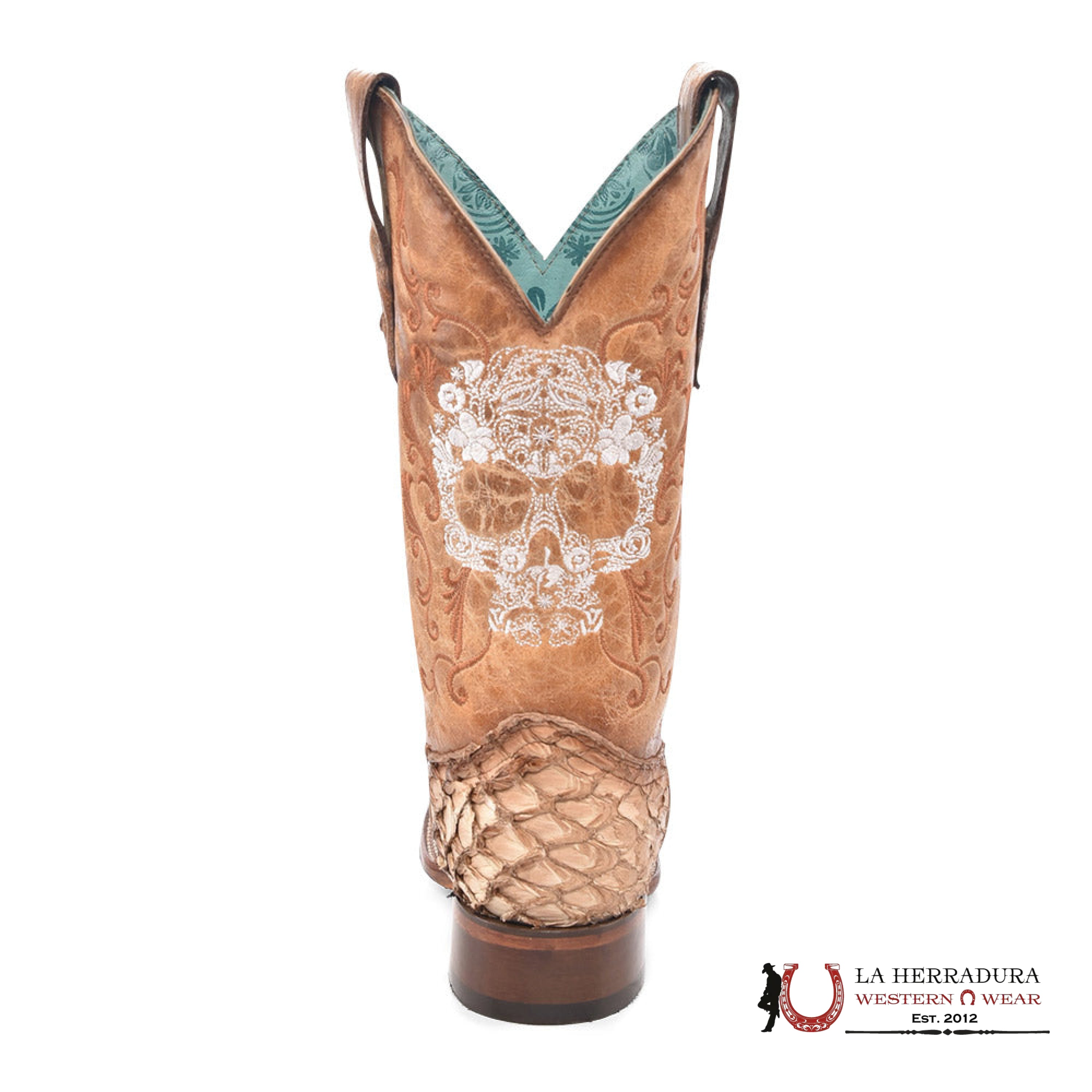 CORRAL SAND/BROWN FISH PIRARUCU EMBROIDERY A4575 BOTAS MUJERES