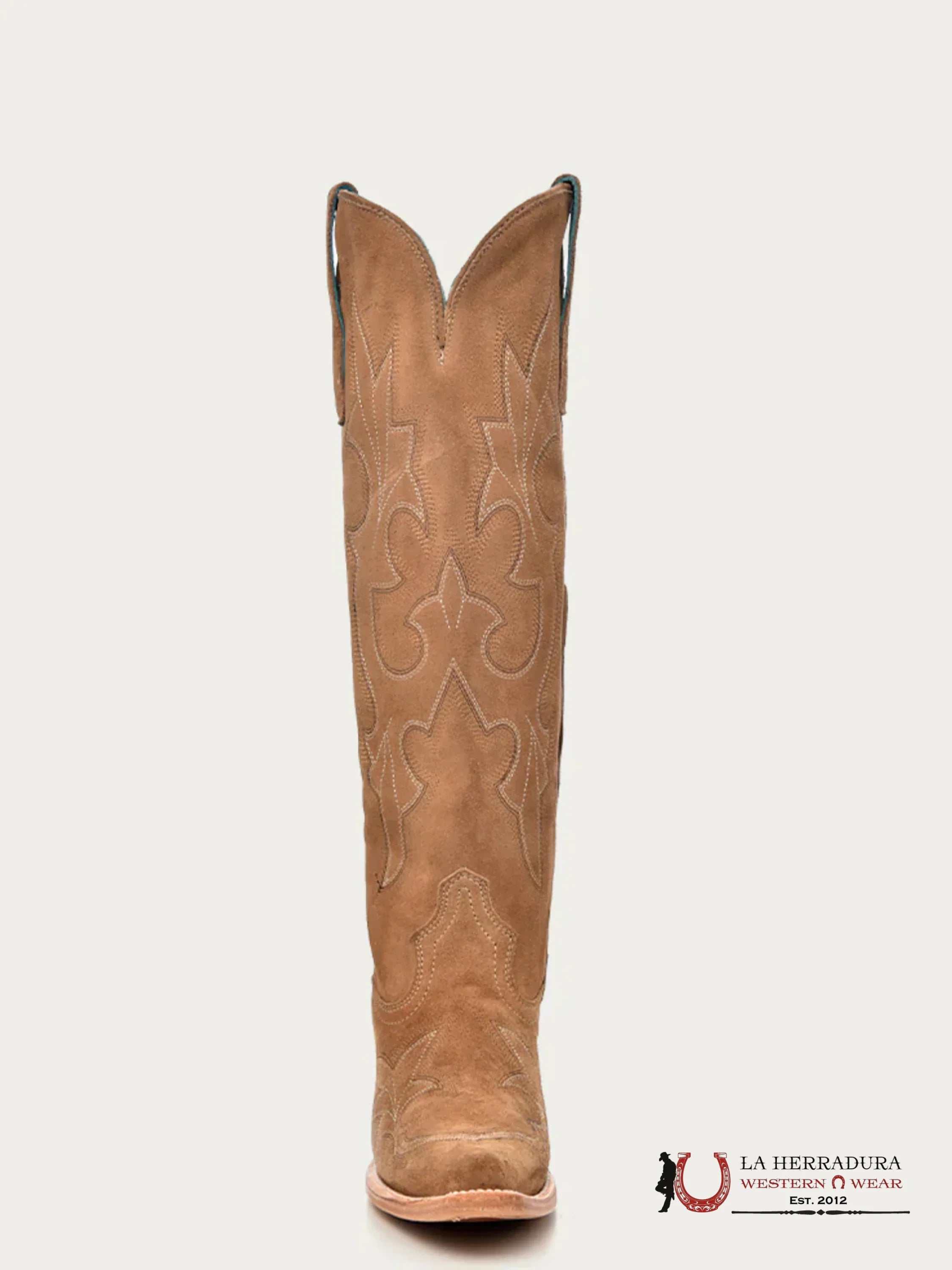 CORRAL TALL BOOT.D SAND SUEDE EMBROIDERY POINT TOE -A4438 BOTAS MUJERES