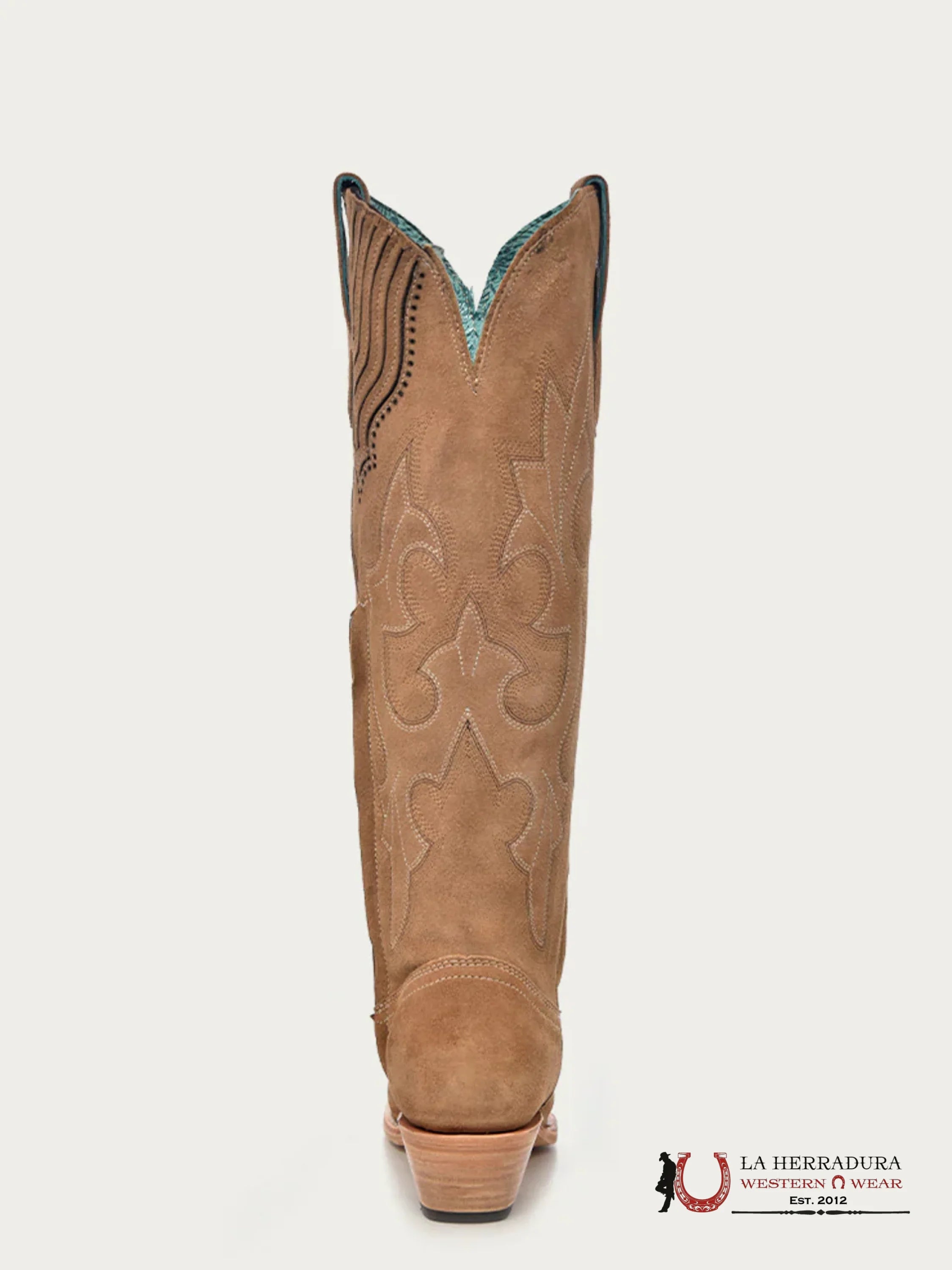 CORRAL TALL BOOT.D SAND SUEDE EMBROIDERY POINT TOE -A4438 BOTAS MUJERES