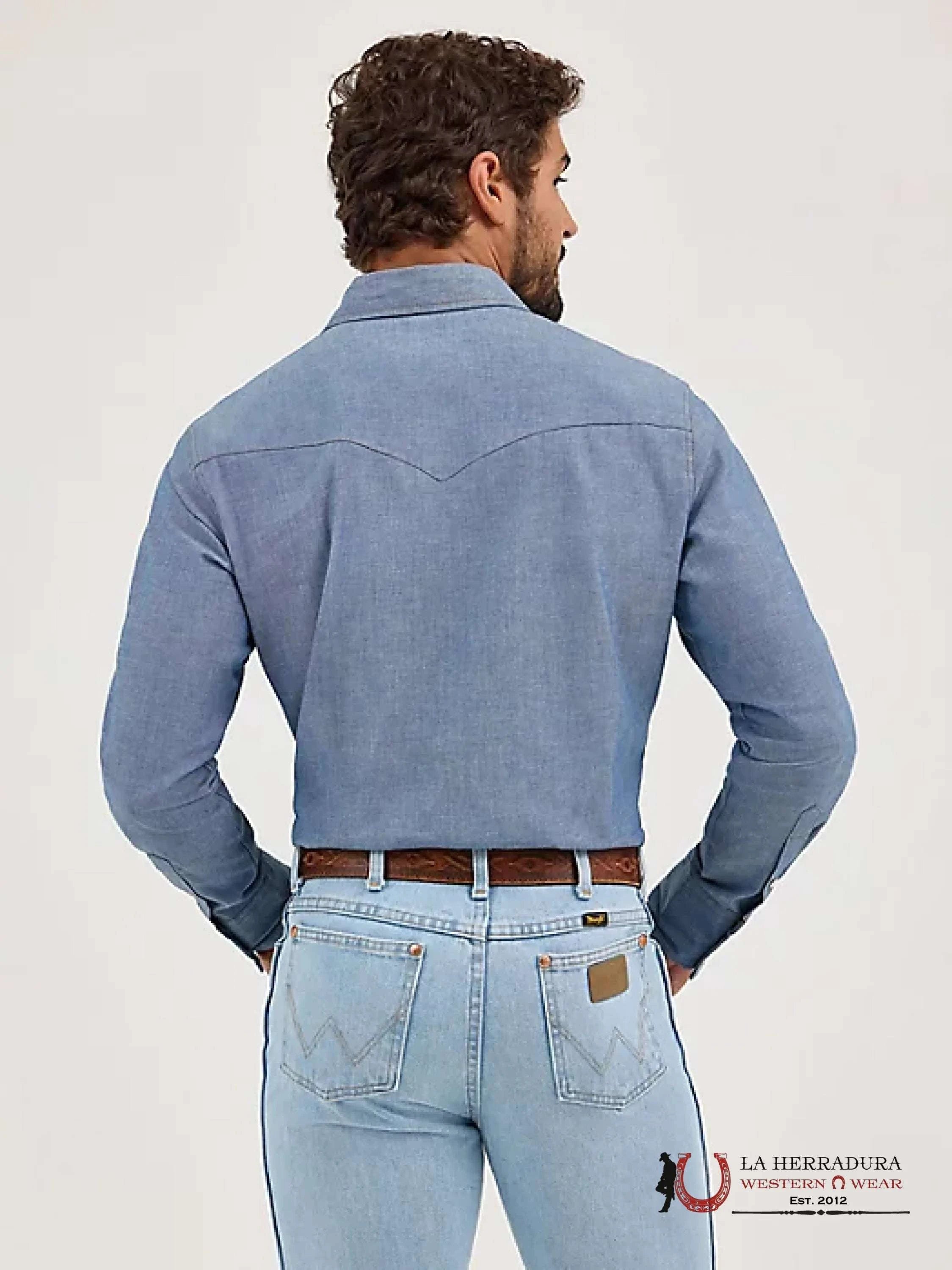 Cowboy Cut® Firm Finish Long Sleeve Western Snap Solid Work Shirt - 1699 Ropa Hombres