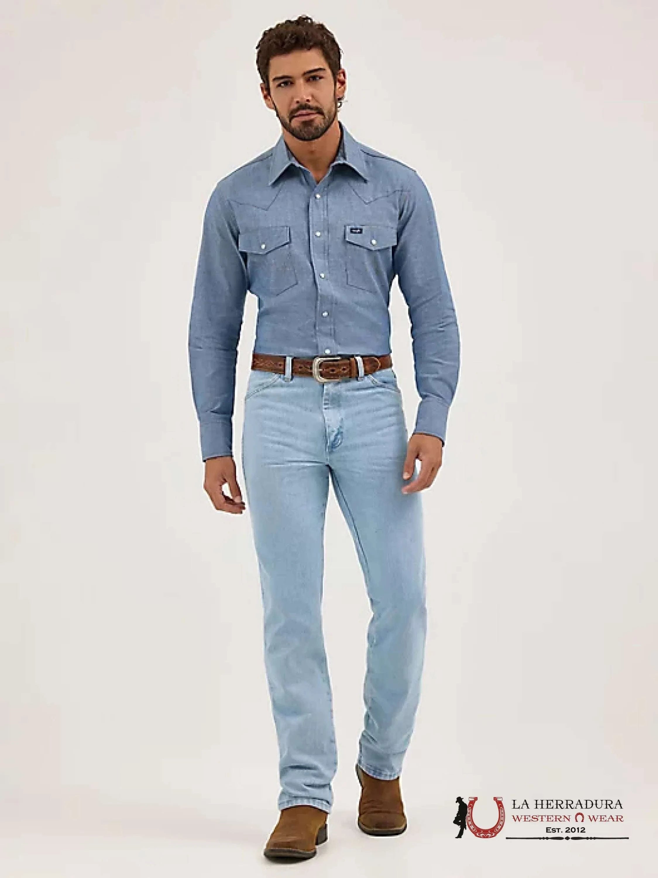 Cowboy Cut® Firm Finish Long Sleeve Western Snap Solid Work Shirt - 1699 Ropa Hombres