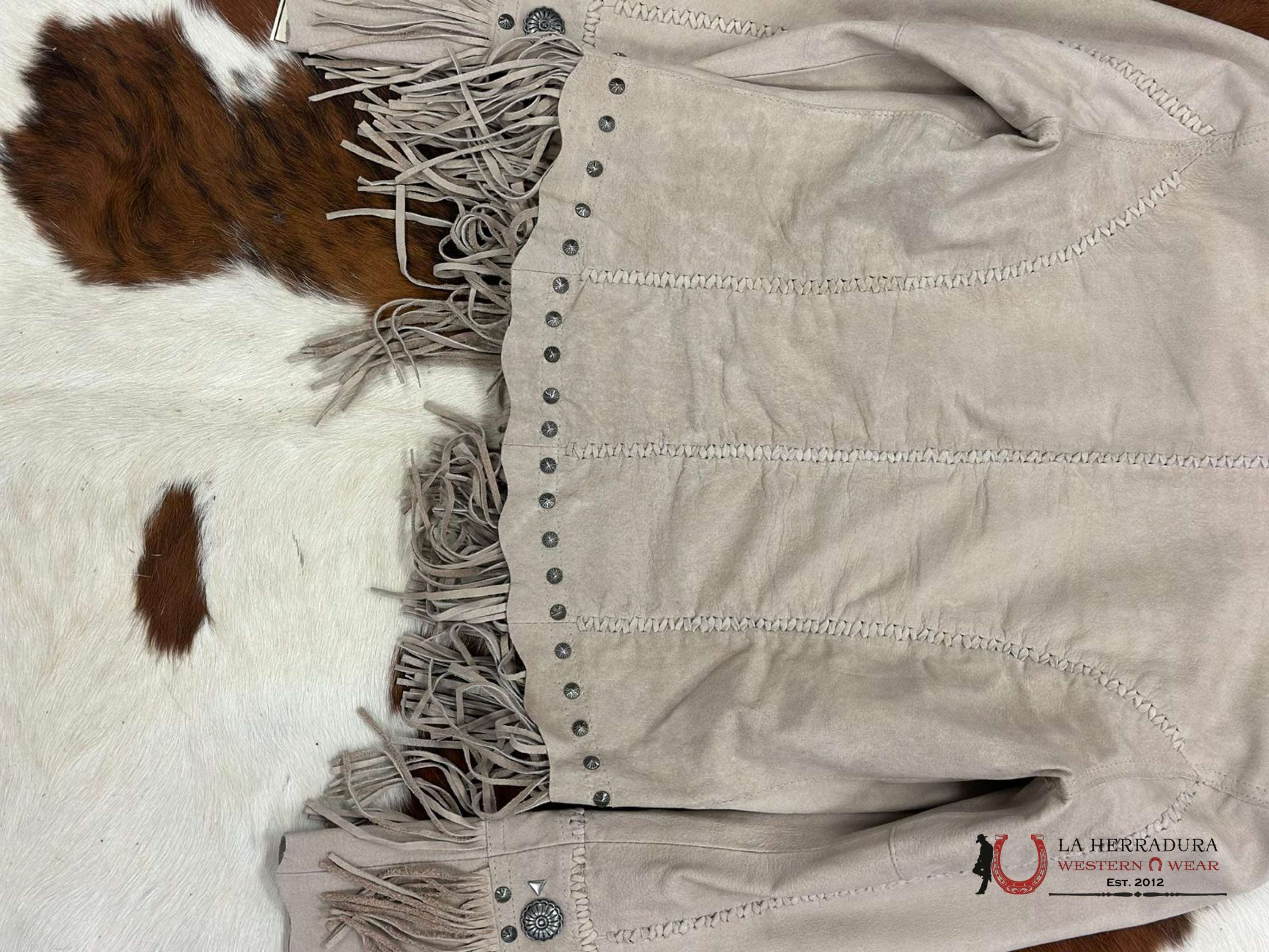 Cripple Creek Jacket Genuine Leather Brown On Fringe Ropa Mujeres