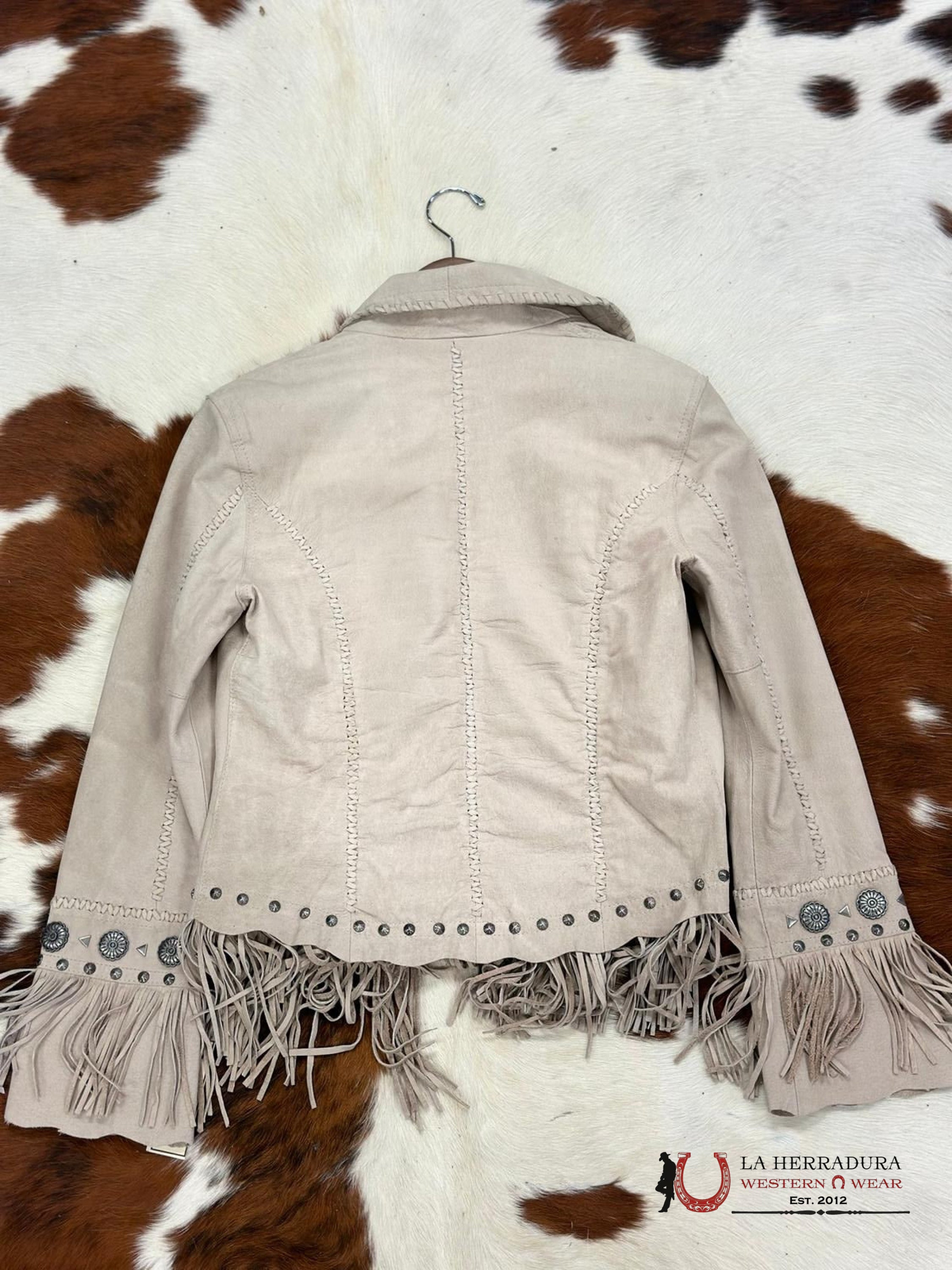 Cripple Creek Jacket Genuine Leather Brown On Fringe Ropa Mujeres