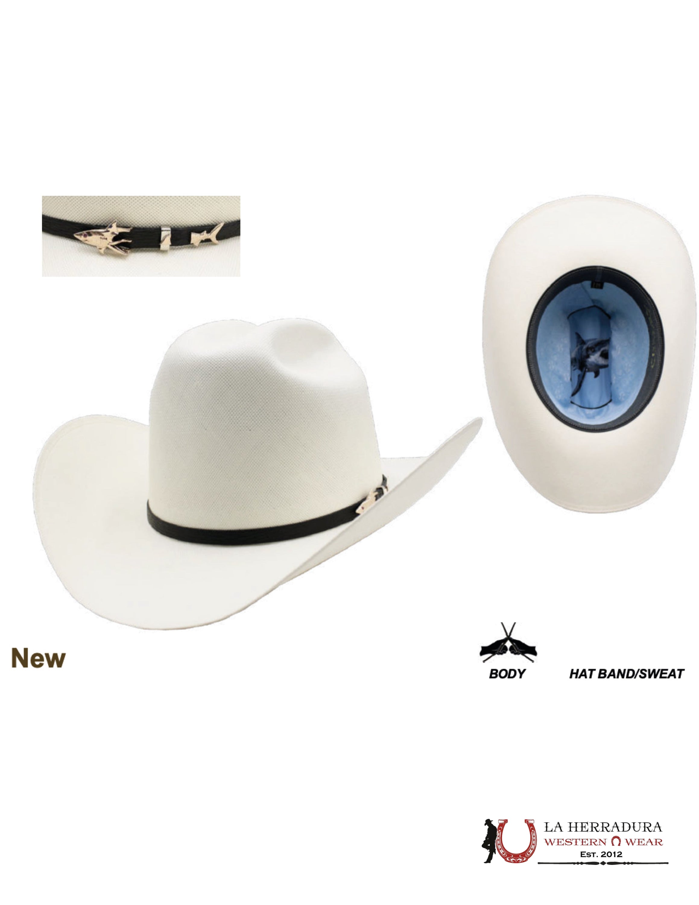 CUADRA 1000X SHARK IVORY STRAW HAT SINALOA STYLE TEJANA