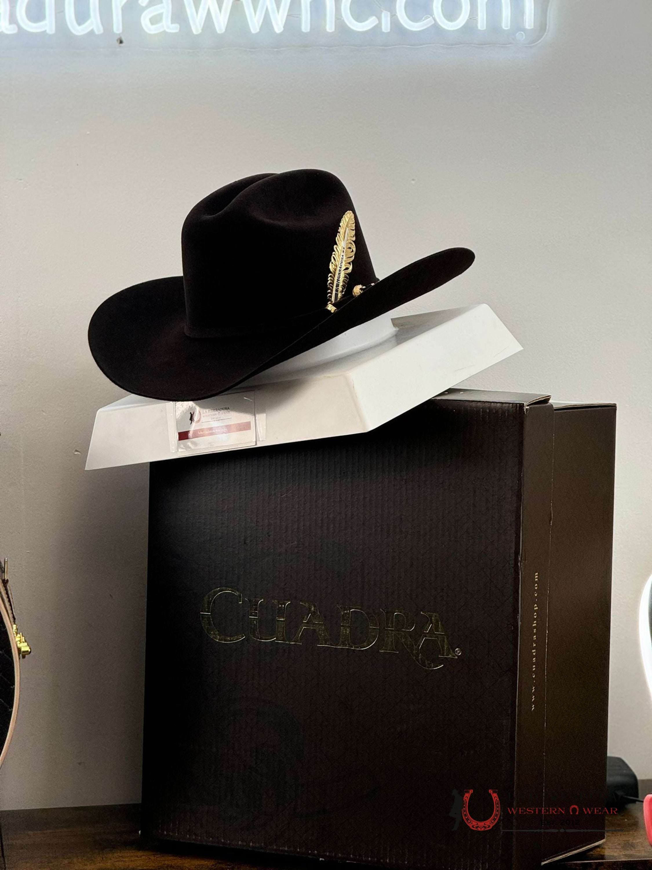 Cuadra 100X Gator Chocolate Felt Hat Tejana