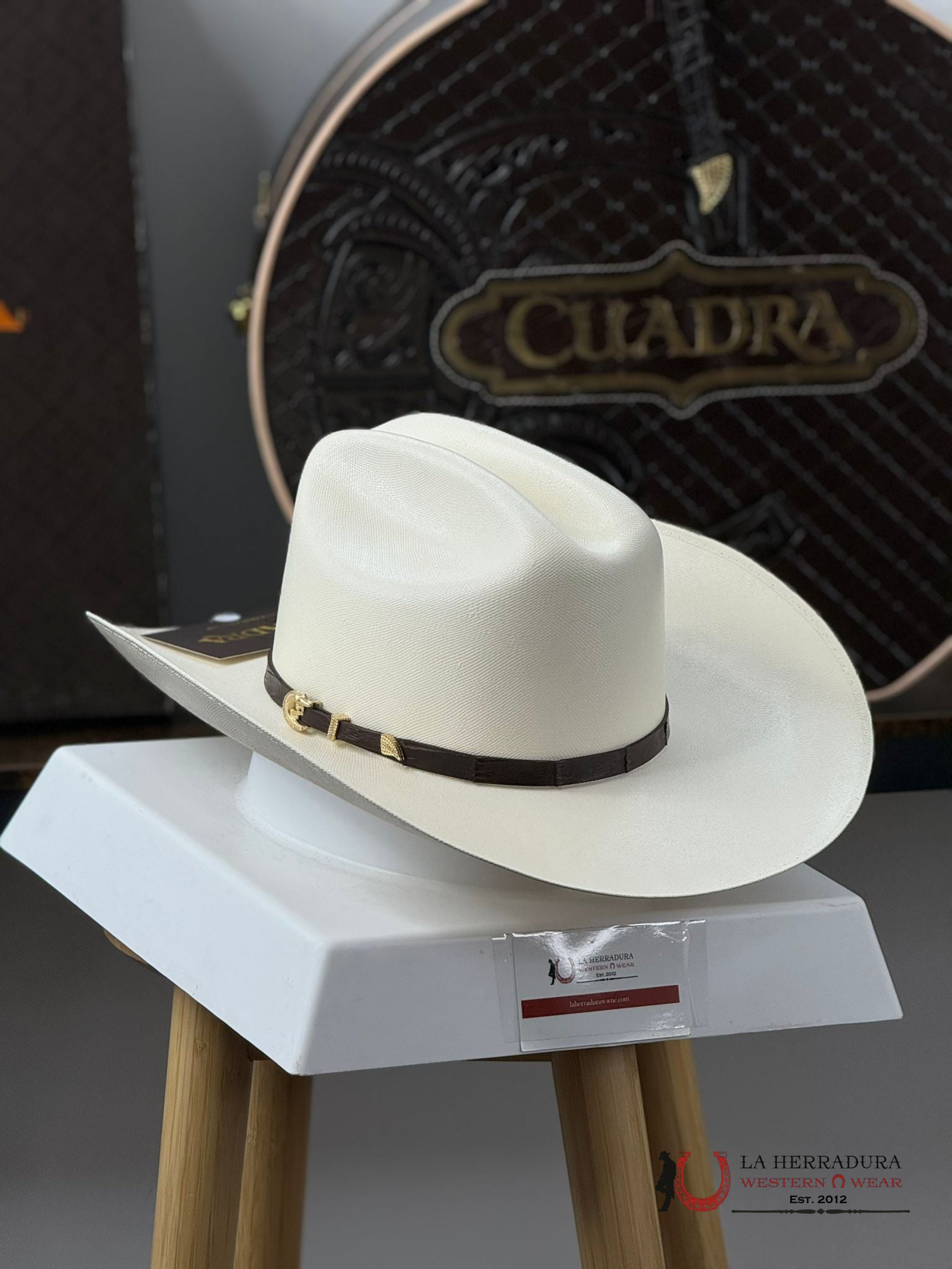 Cuadra 5000X King Ivory Alligator Straw Hat Tejana