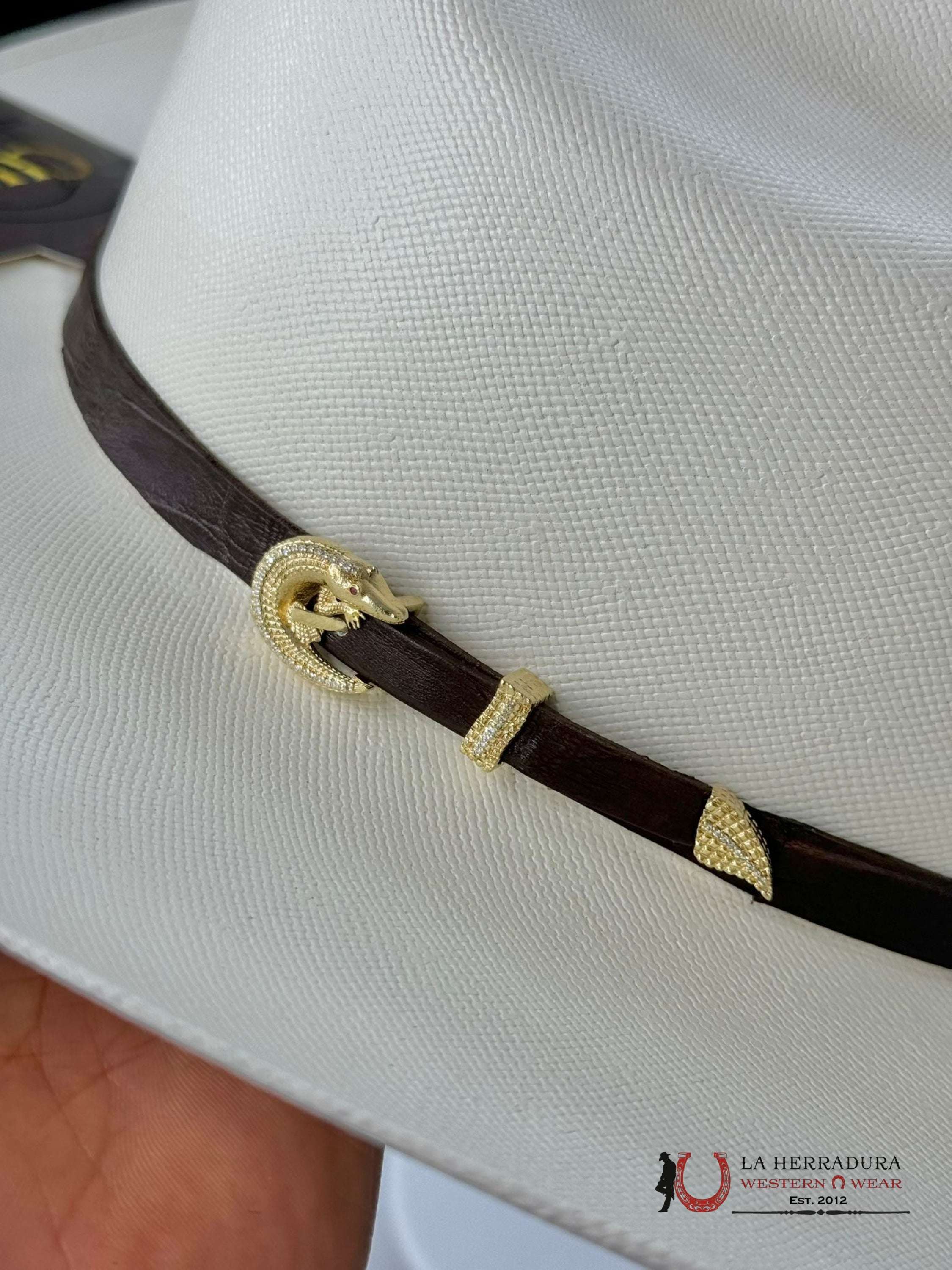 Cuadra 5000X King Ivory Alligator Straw Hat Tejana