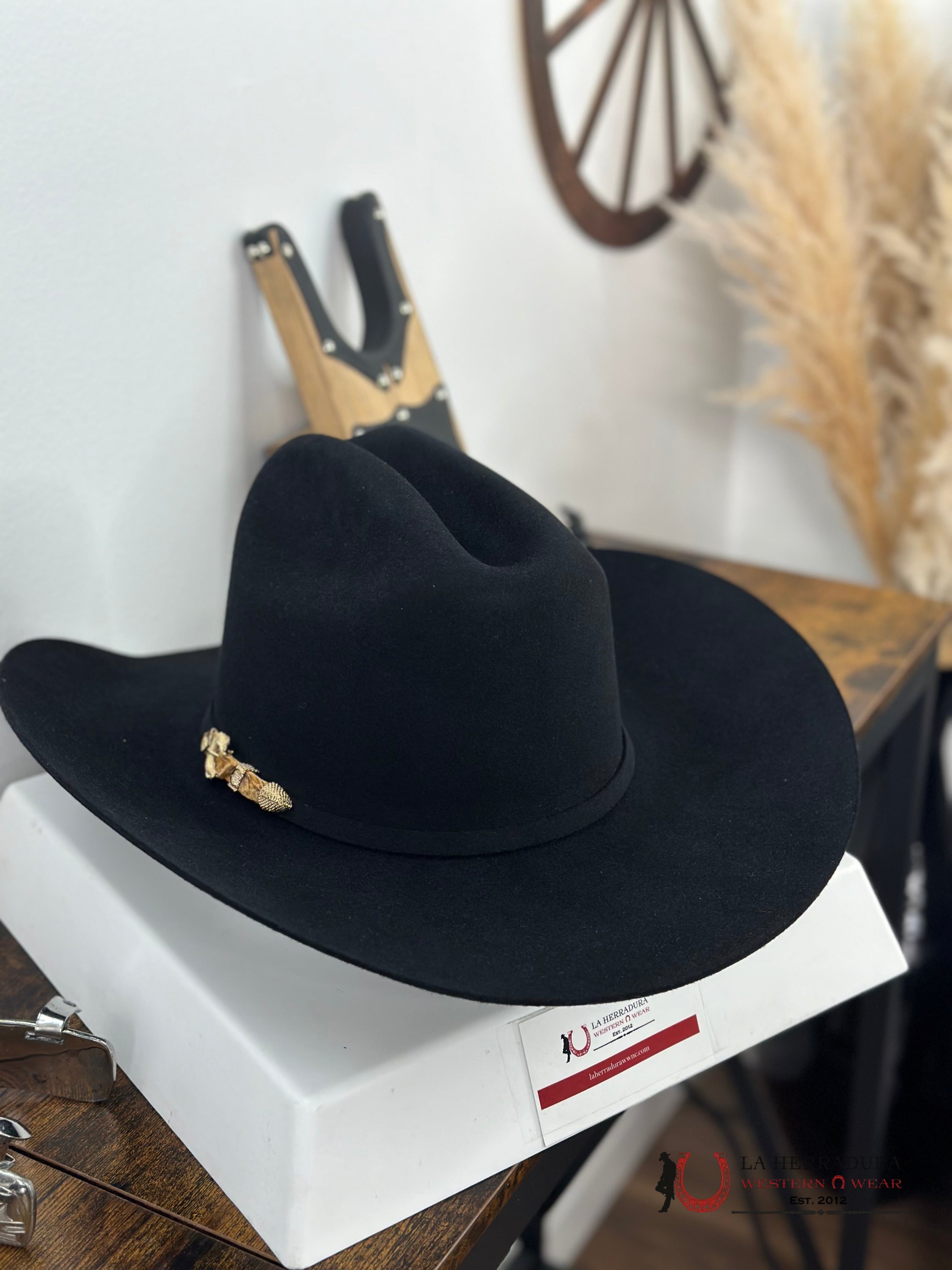 Cuadra 50X Fish Cattleman Black Felt Hat