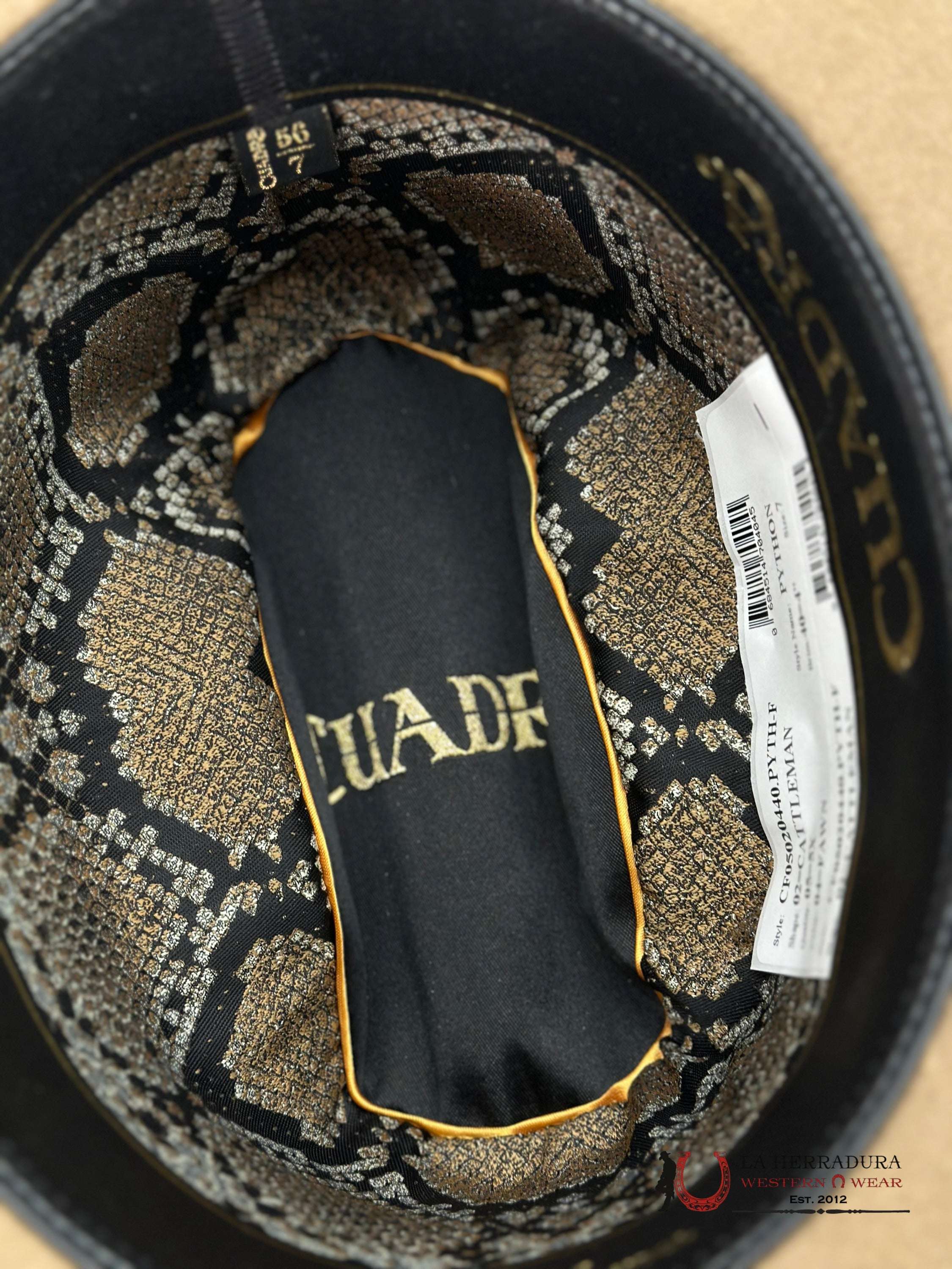 Cuadra 5X Python Cattleman Fawn Felt Hat