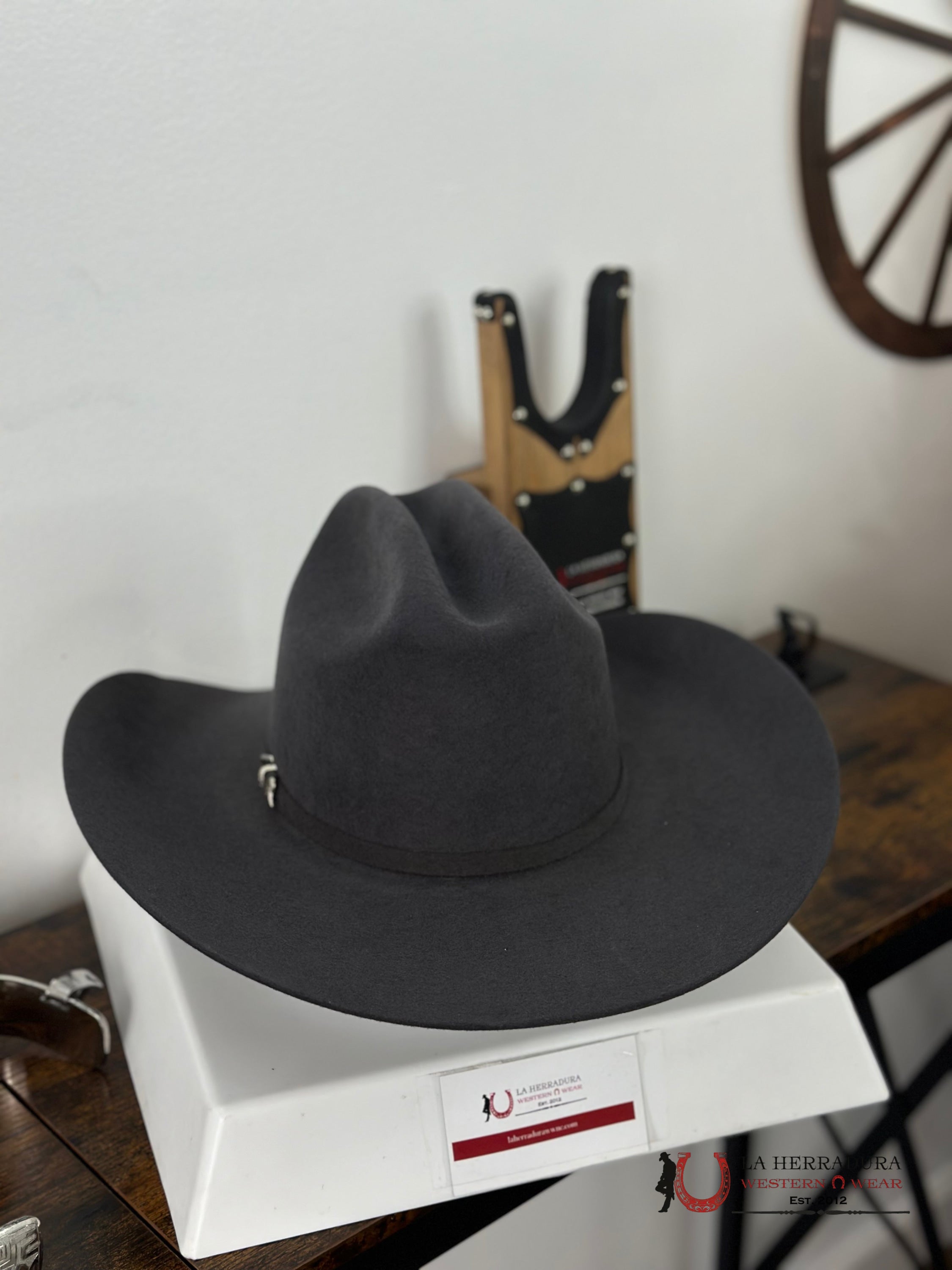 Cuadra 5X Python Cattleman Granite Felt Hat