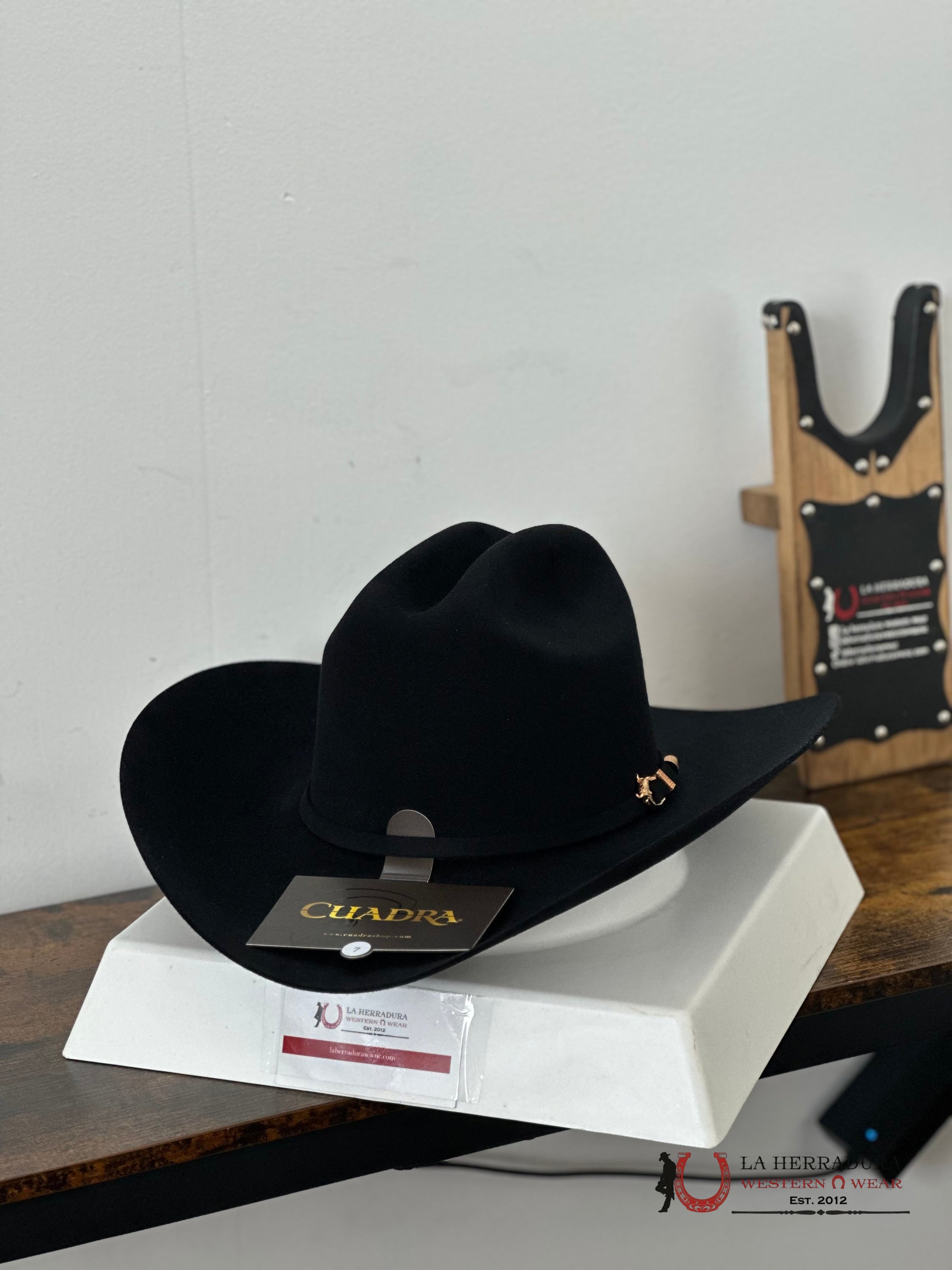 Cuadra 6X Caiman Black Felt Hat