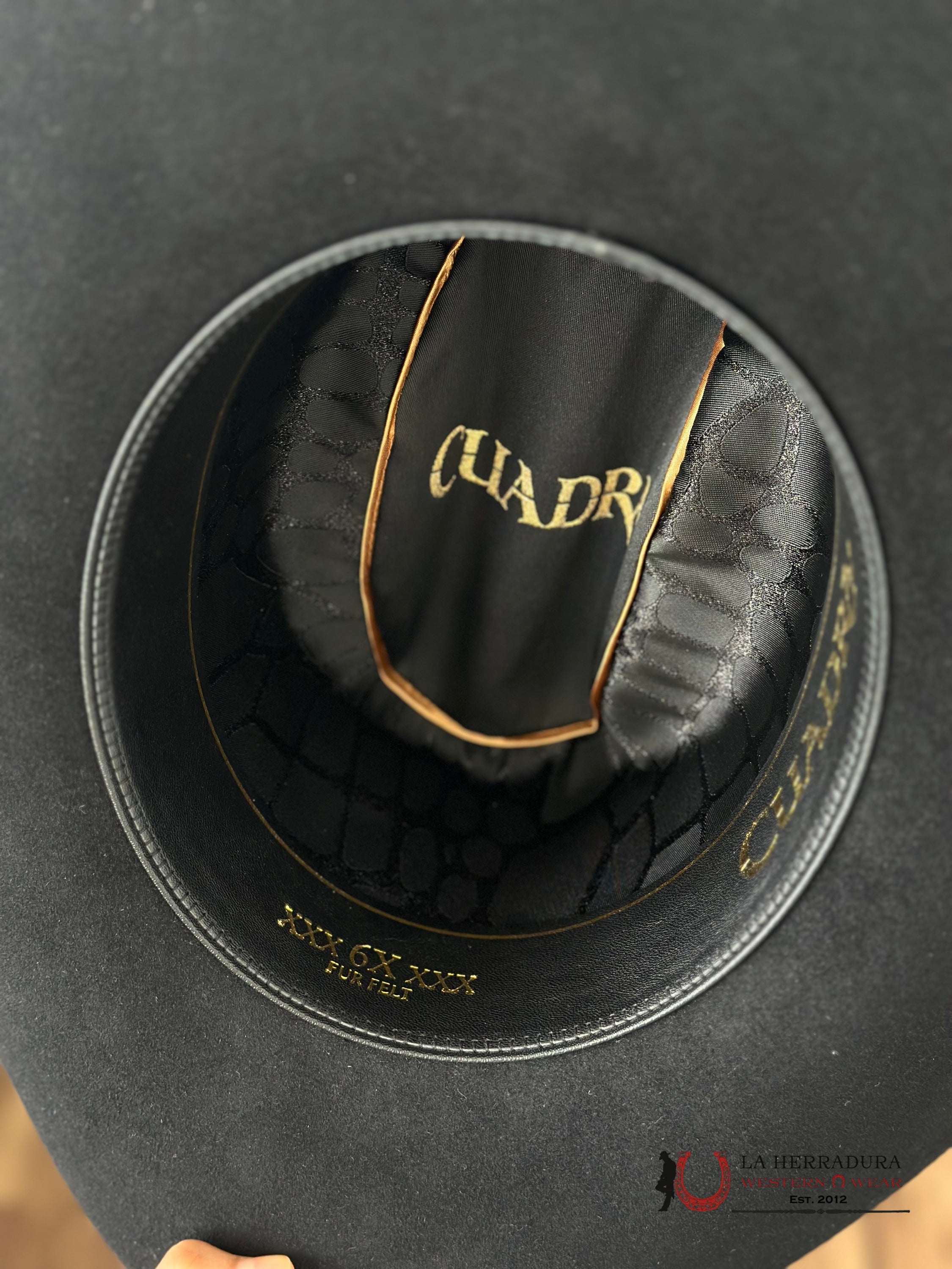 Cuadra 6X Caiman Black Felt Hat