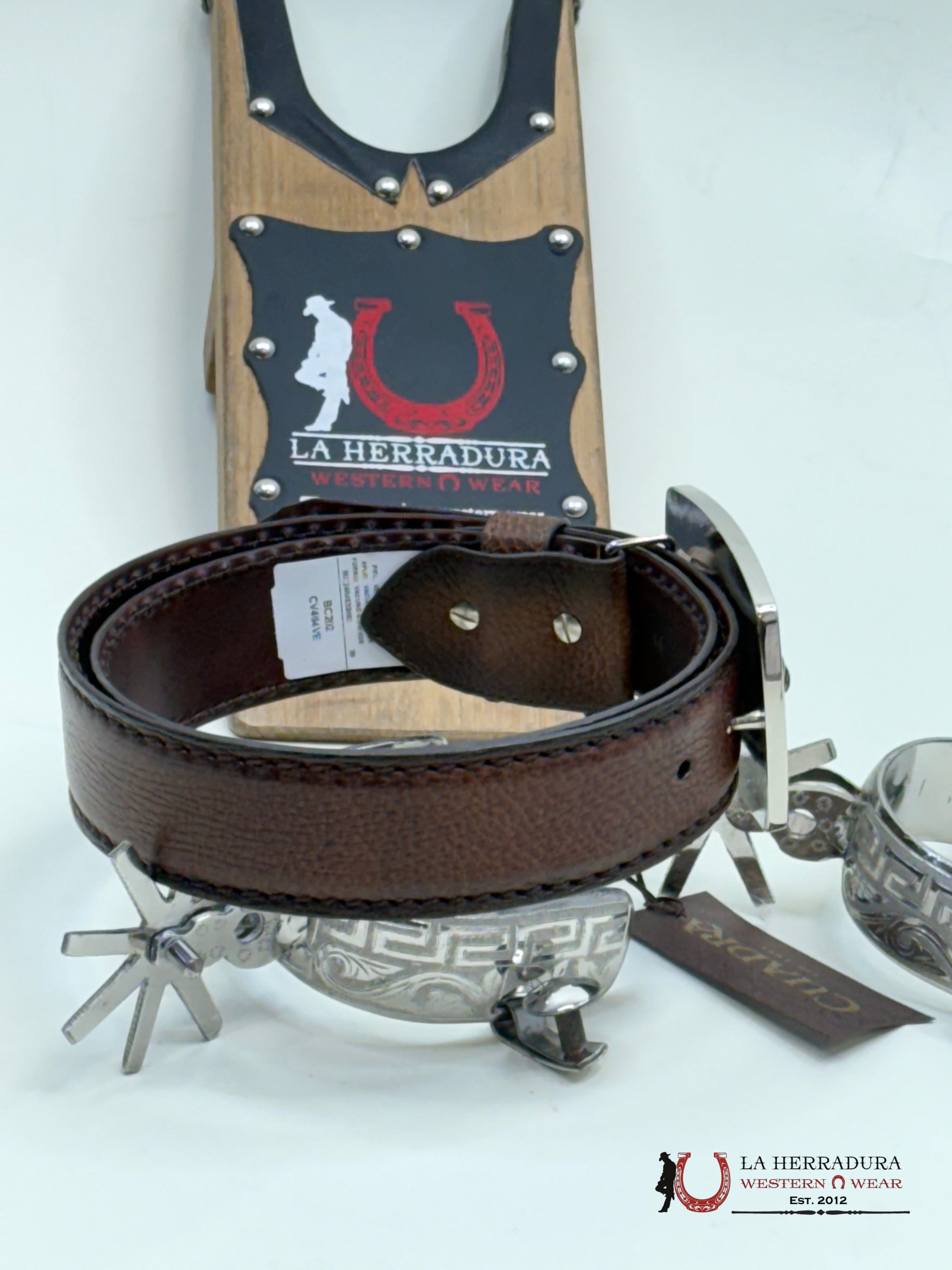 Cuadra Almond Deer Laser Belt Cinturones Hombres