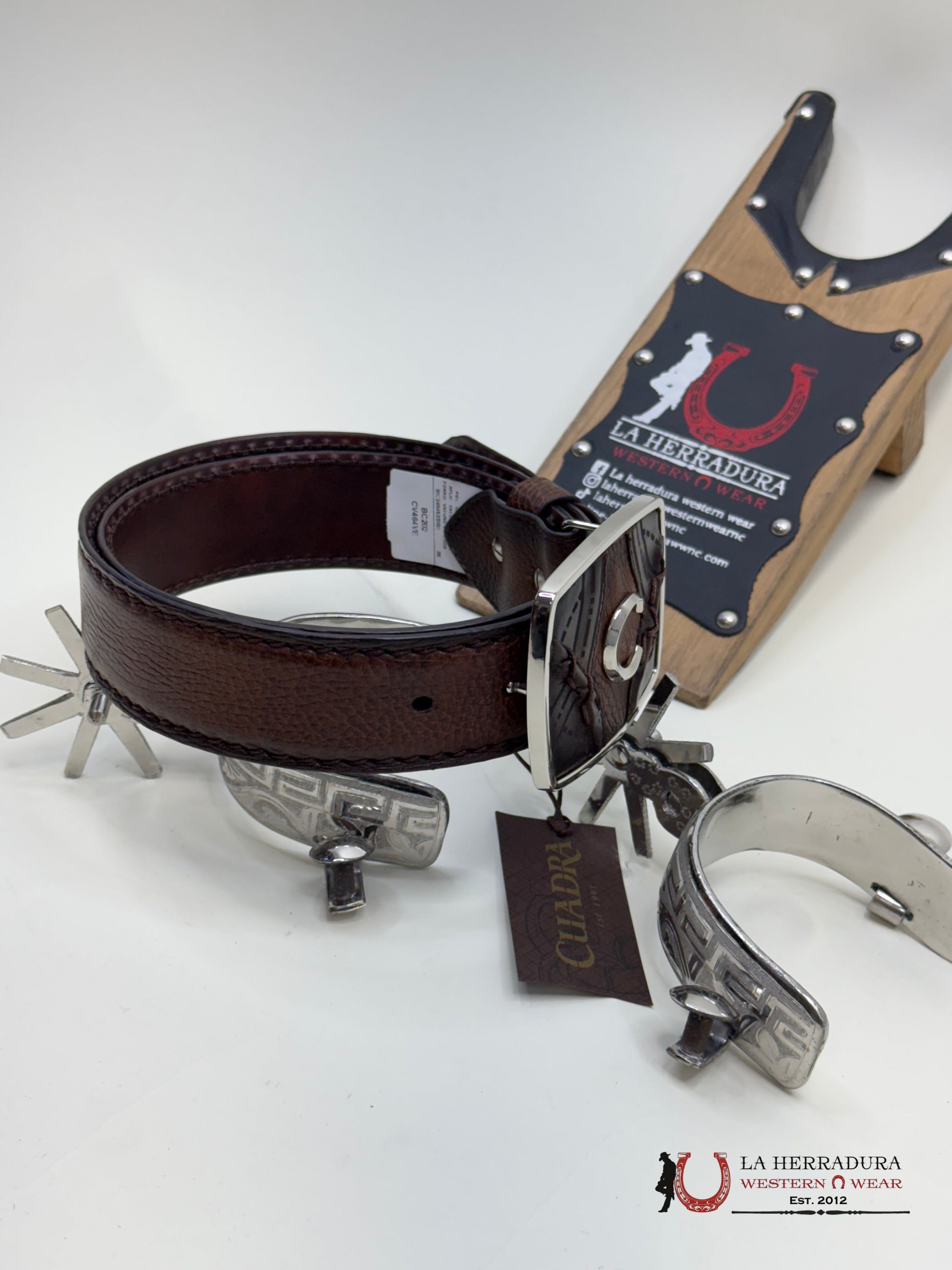 Cuadra Almond Deer Laser Belt Cinturones Hombres
