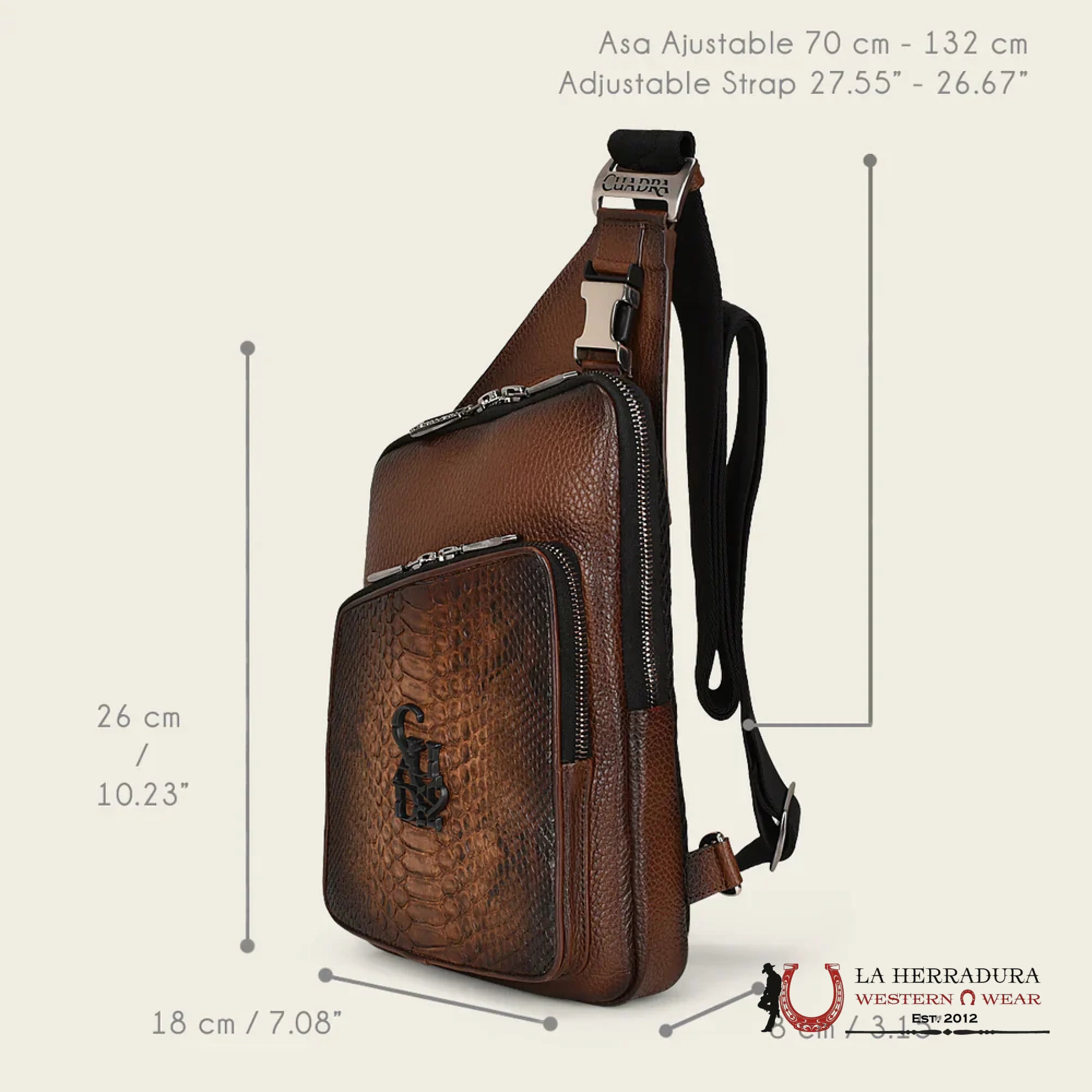 Cuadra BANDOLERA PITON OVER CAFE Crossbody bag Men DU503 ACCESORIOS