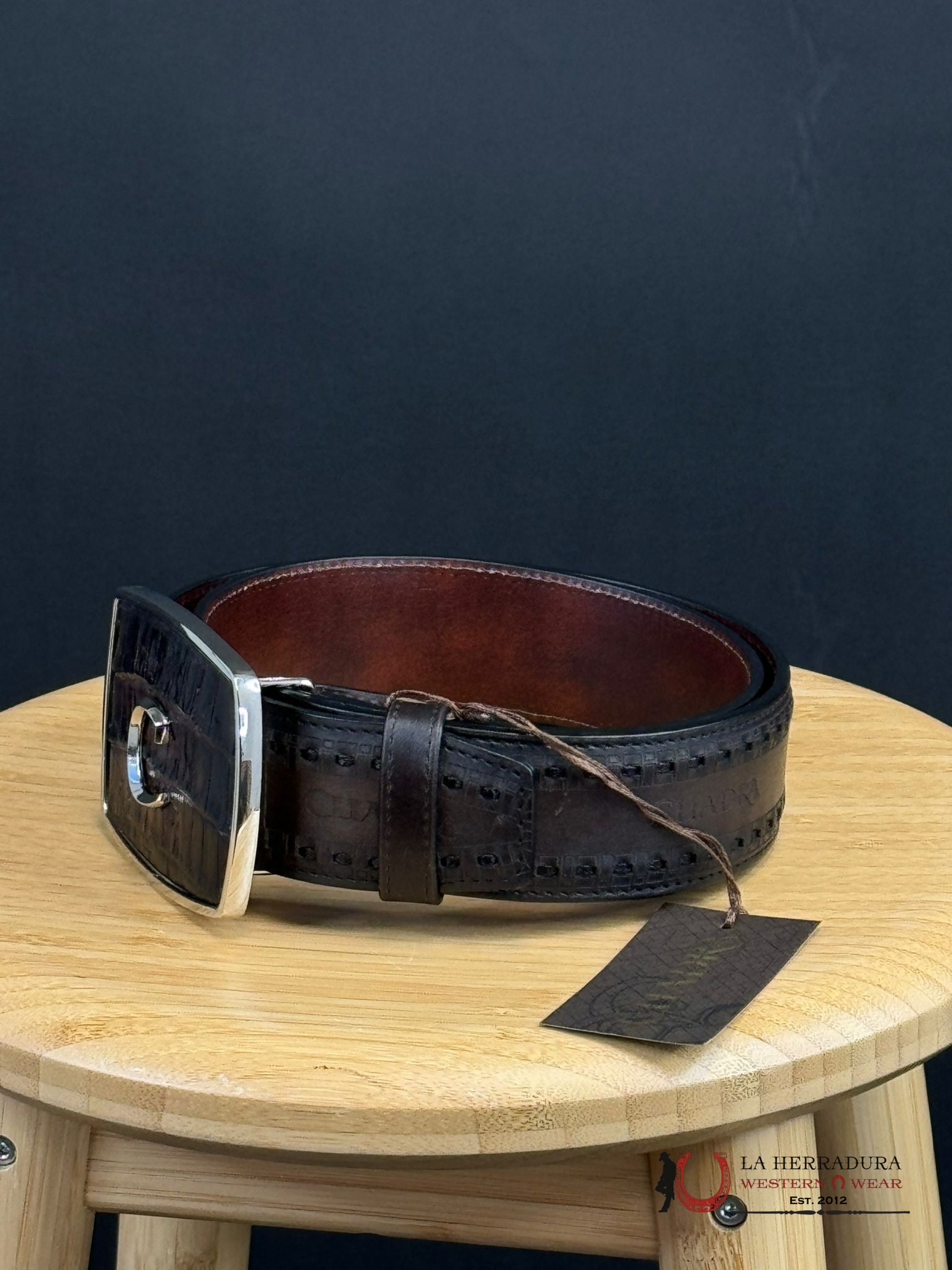 Cuadra Belt Arauco Chocolate Caiman Lasted & Woven Cinturones Hombres
