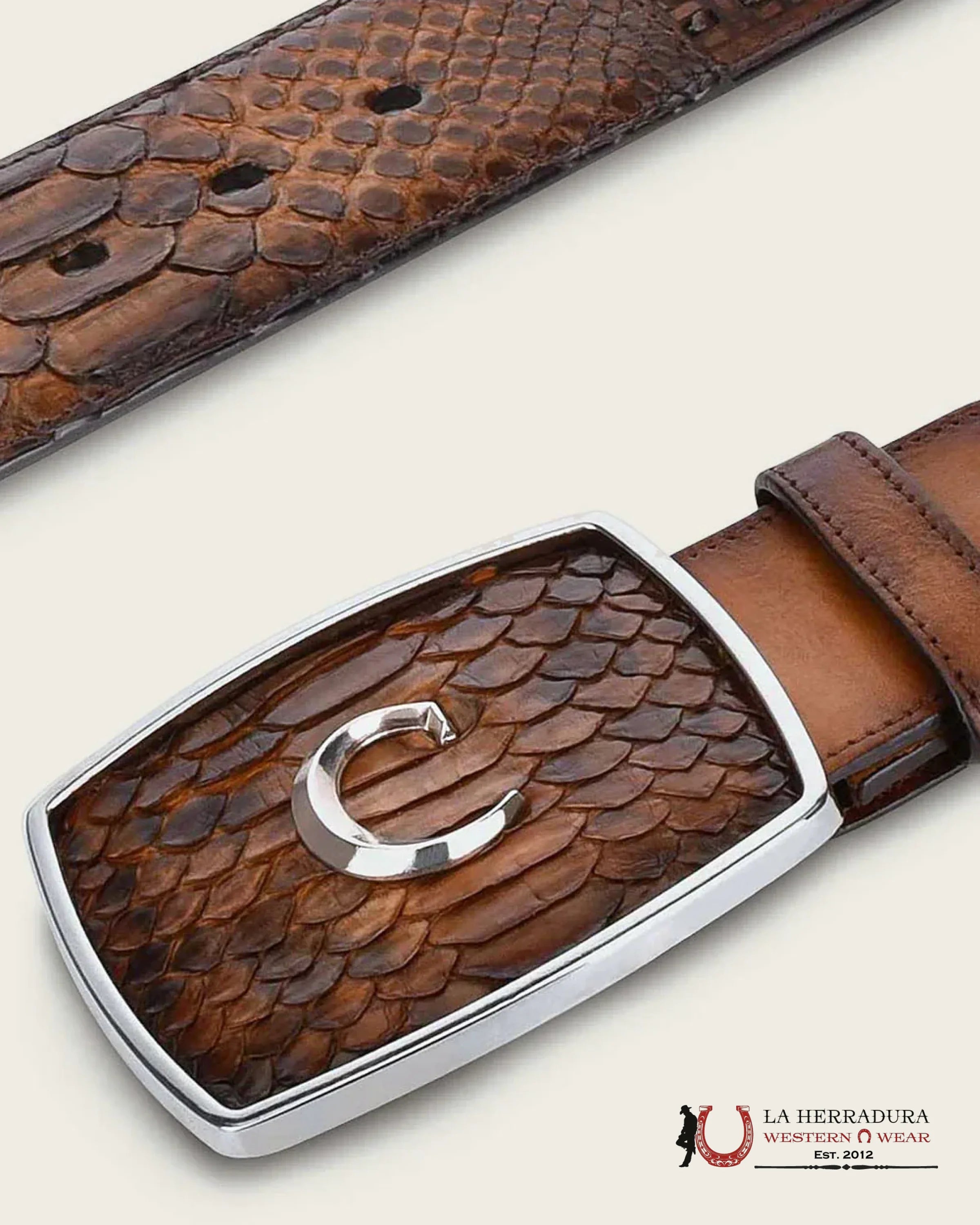 CUADRA BELT PYTHON BROWN CASTANO CINTURONES HOMBRES
