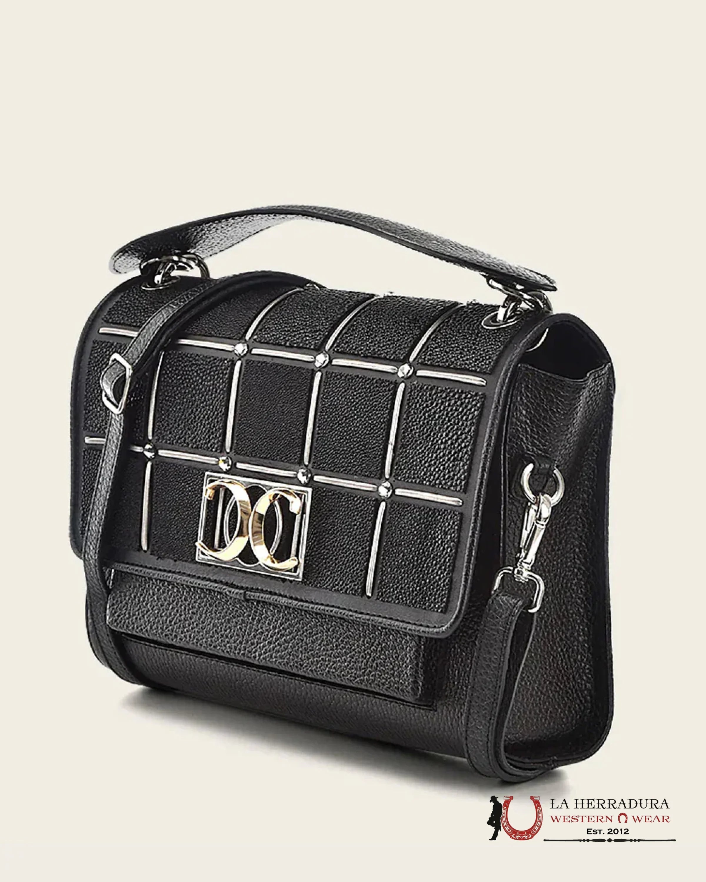 Cuadra Black Mantarraya Square Bag Ropa Mujeres