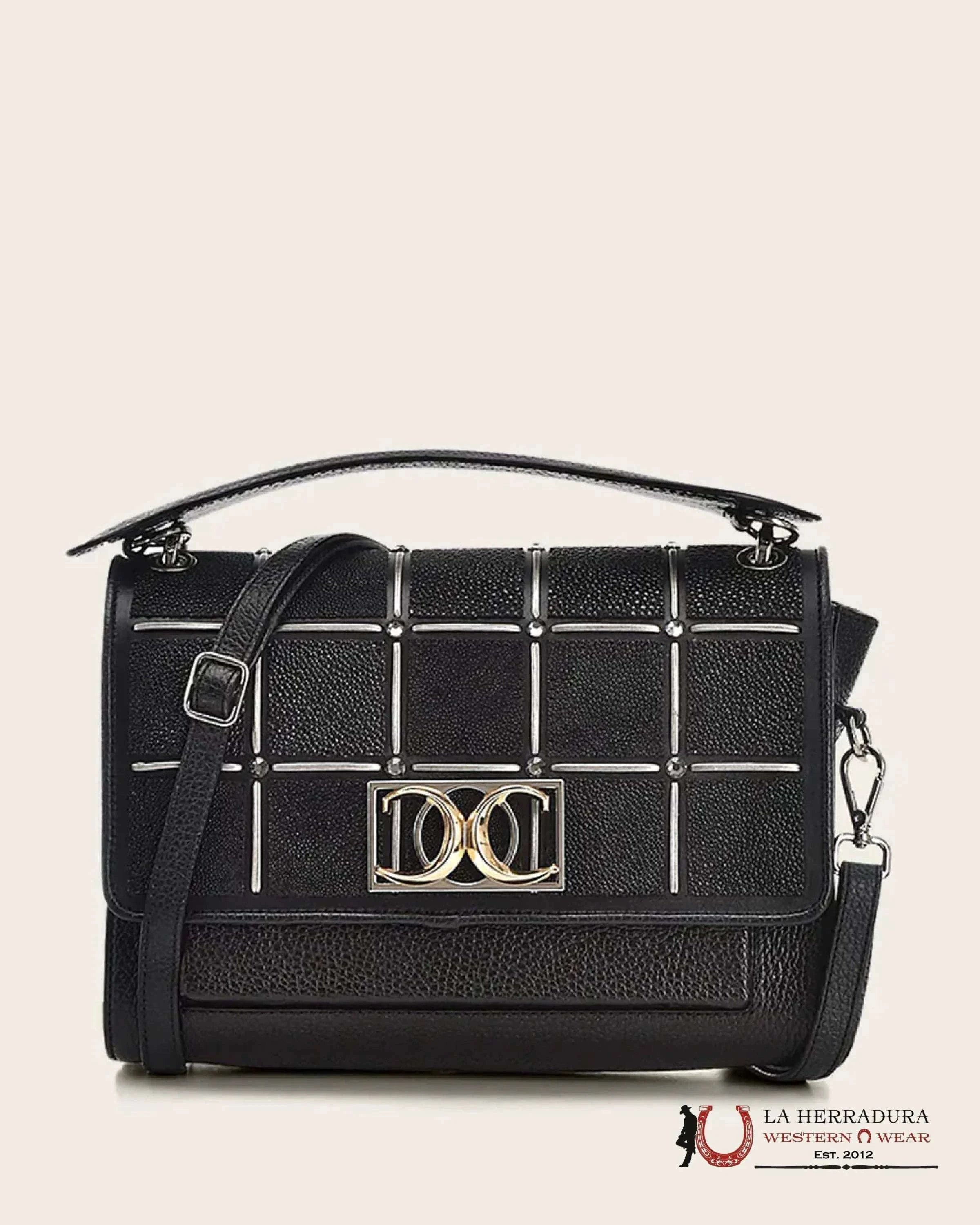 Cuadra Black Mantarraya Square Bag Ropa Mujeres