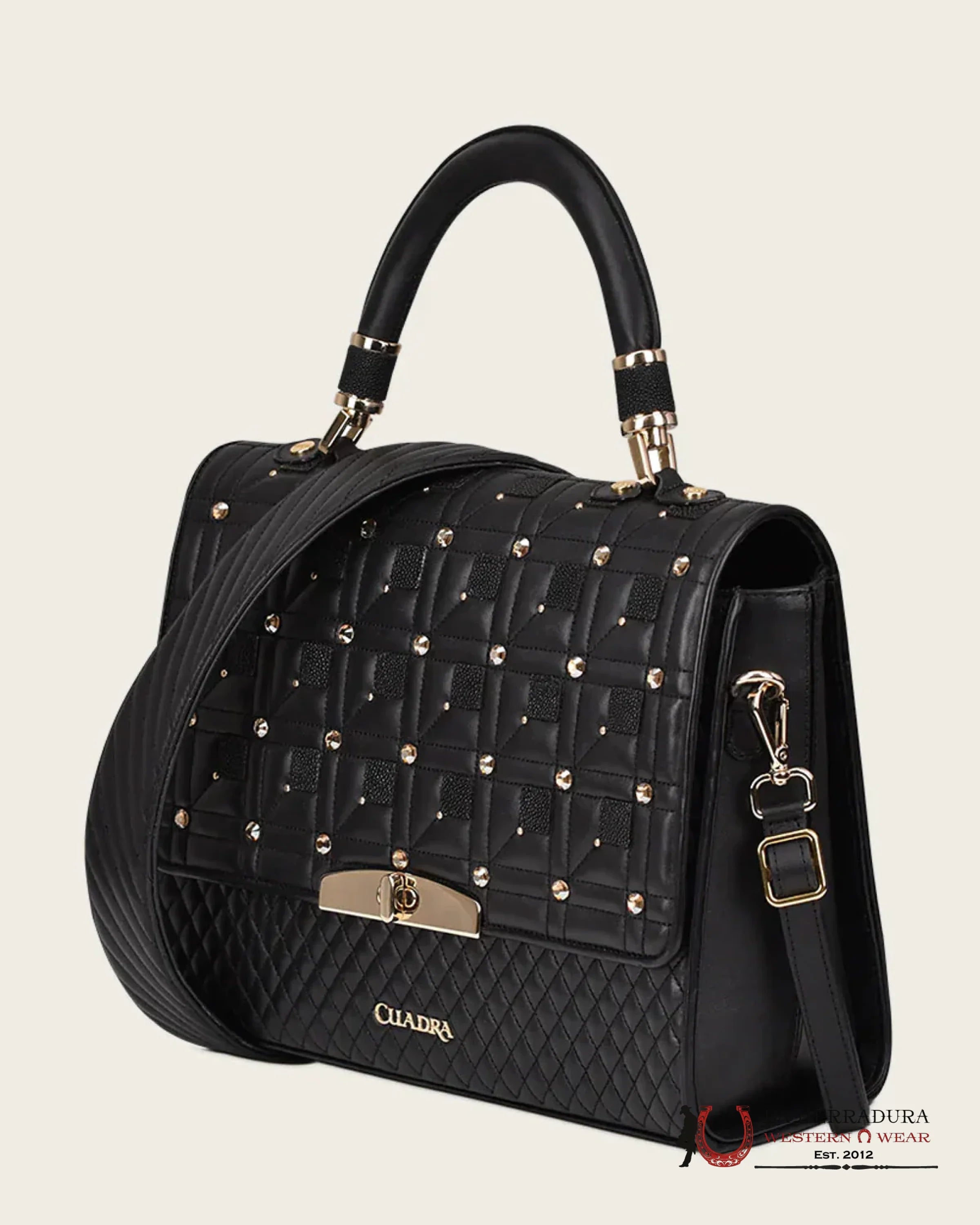 Cuadra Black Stingray Embroidery Handbag Ropa Mujeres