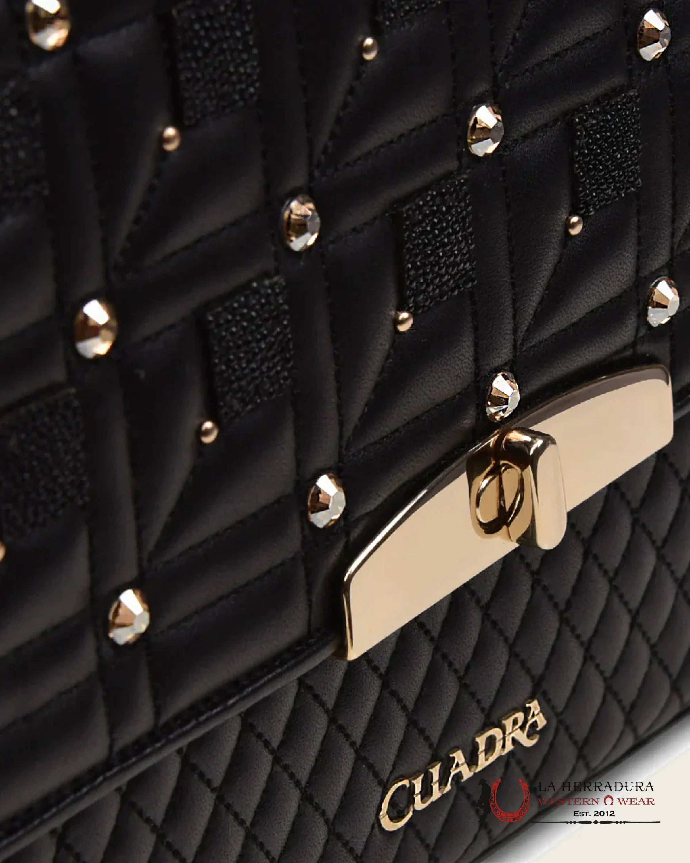 Cuadra Black Stingray Embroidery Handbag Ropa Mujeres