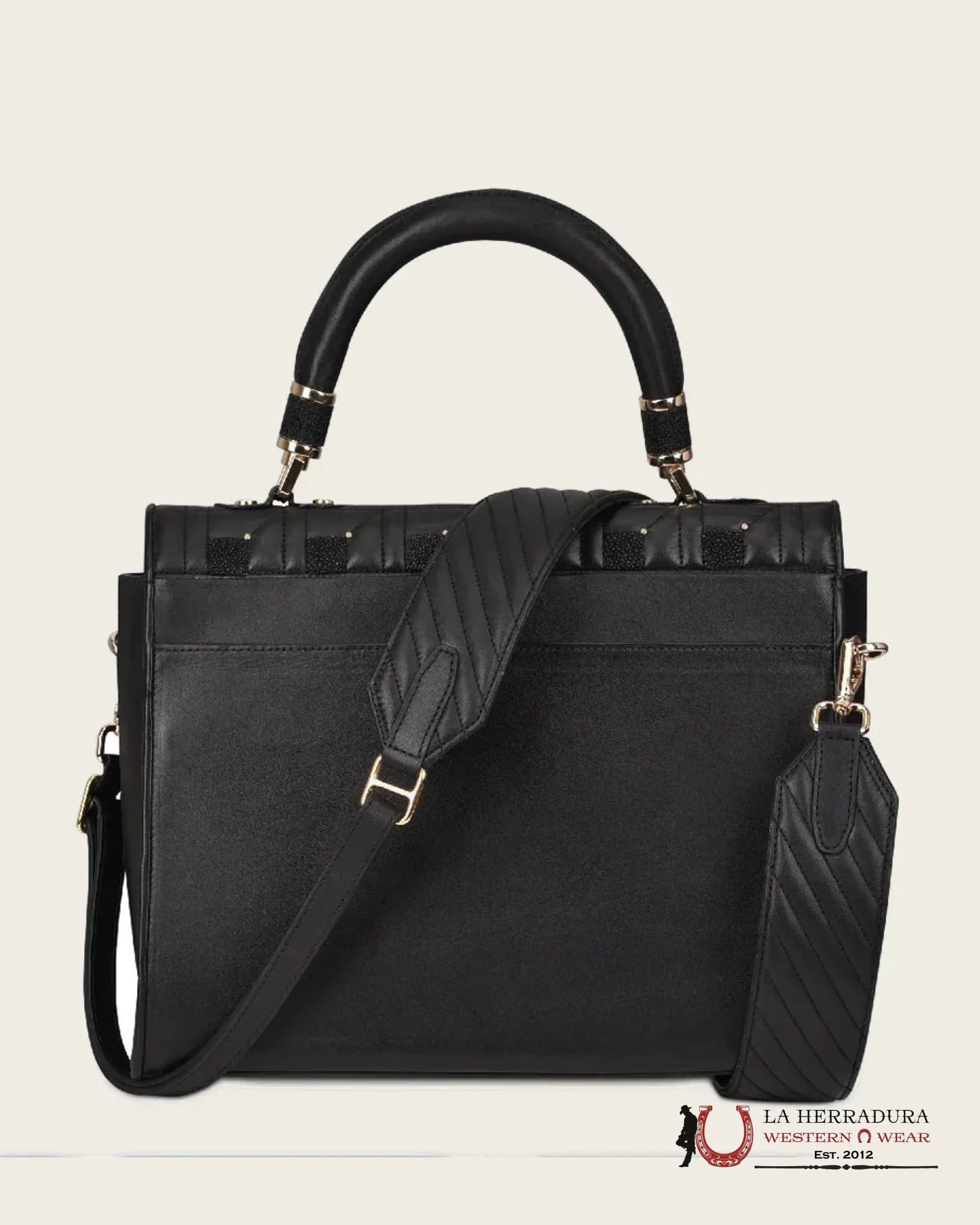 Cuadra Black Stingray Embroidery Handbag Ropa Mujeres