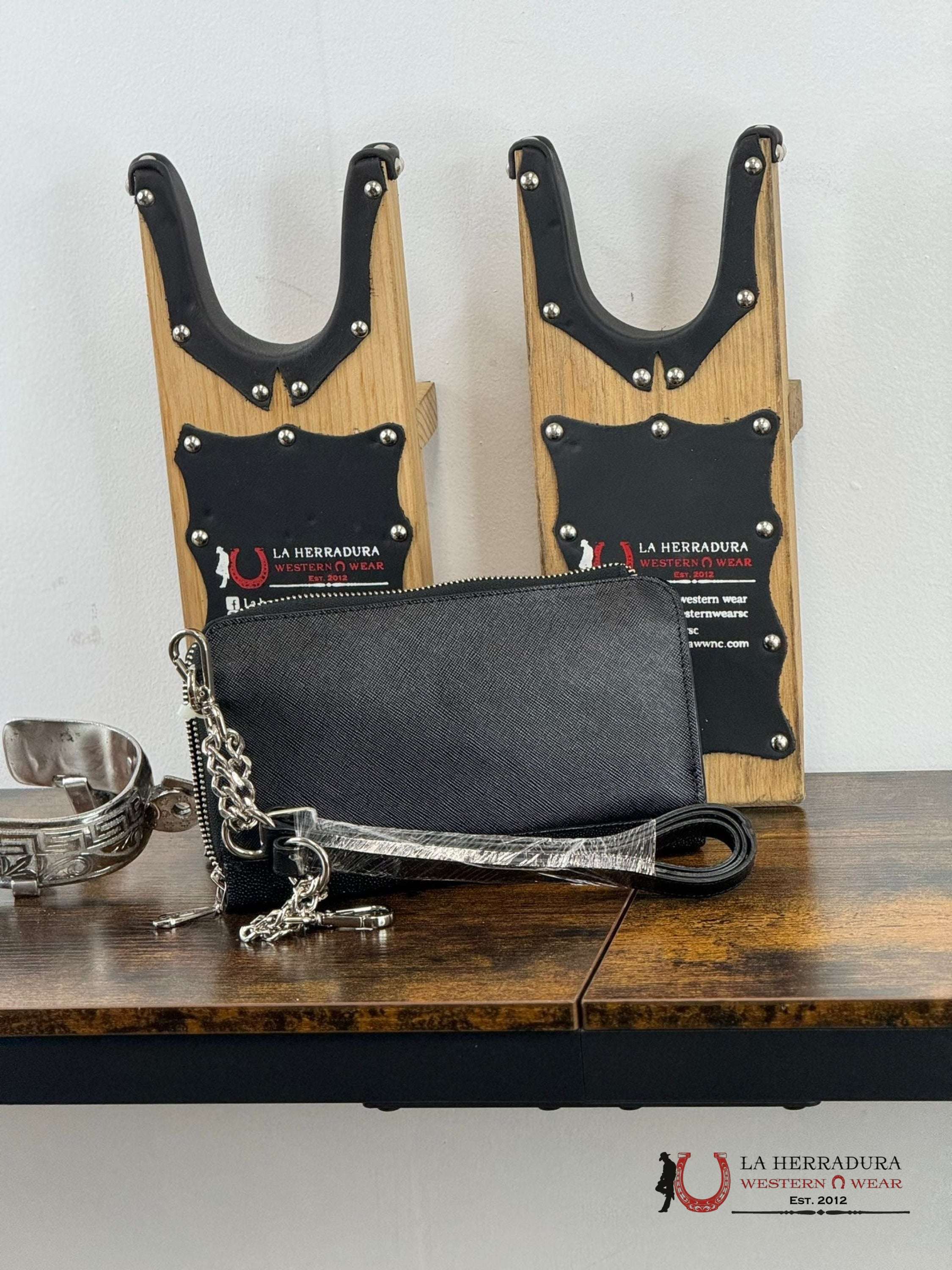 Cuadra Black Stingray Wallet Du555 Ropa Mujeres