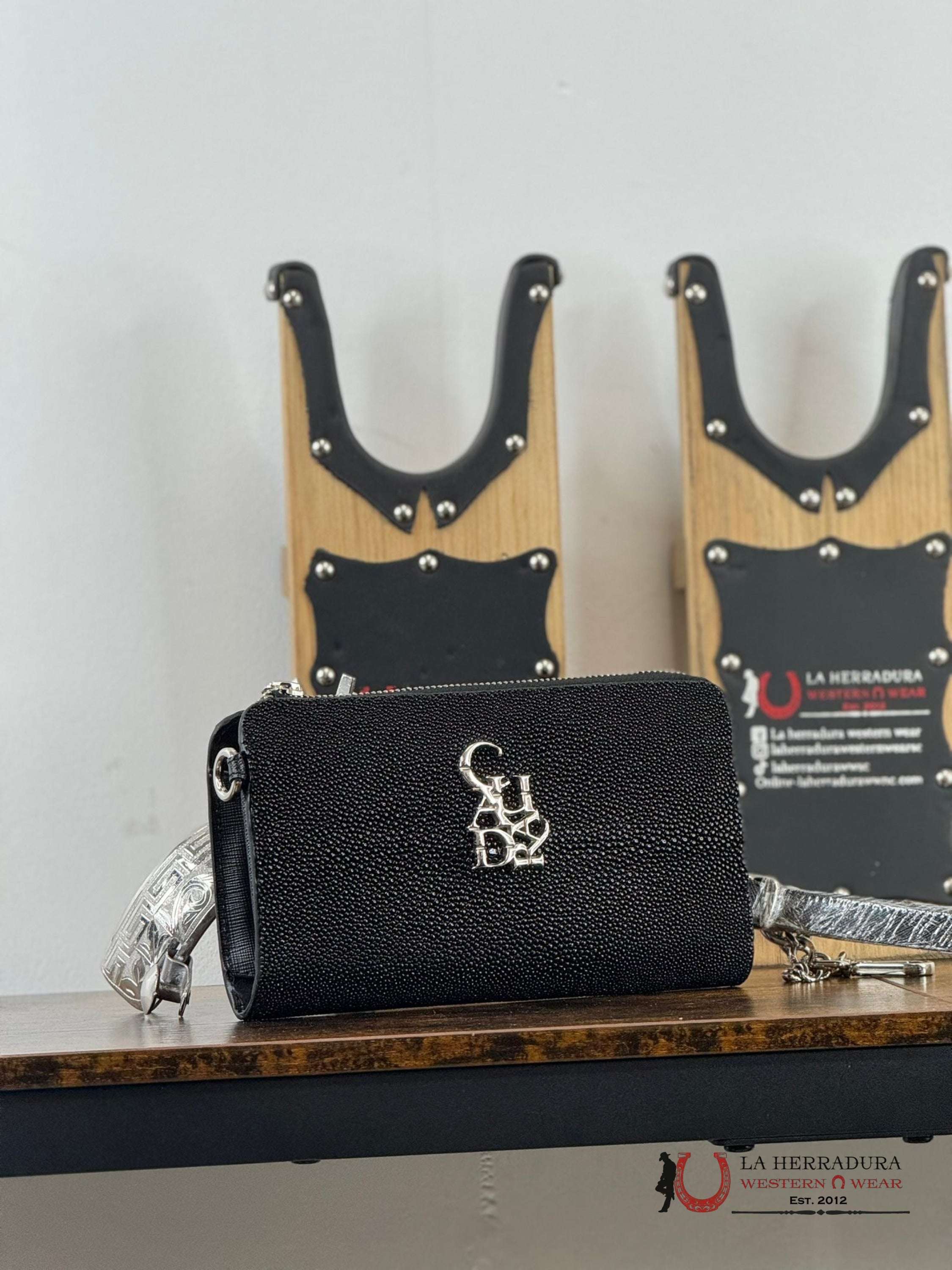 Cuadra Black Stingray Wallet Du555 Ropa Mujeres