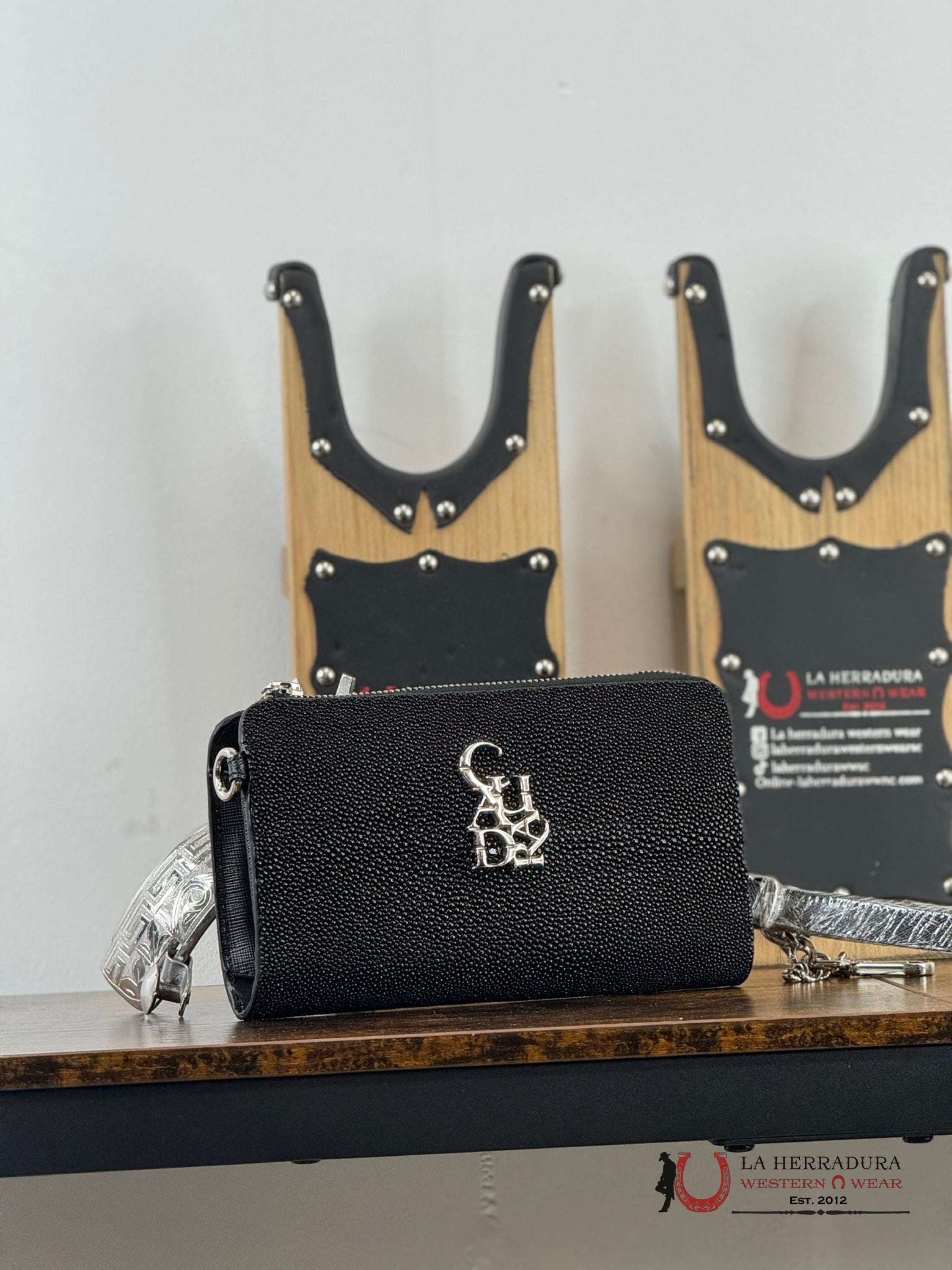 Cuadra Black Stingray Wallet Du555 Ropa Mujeres