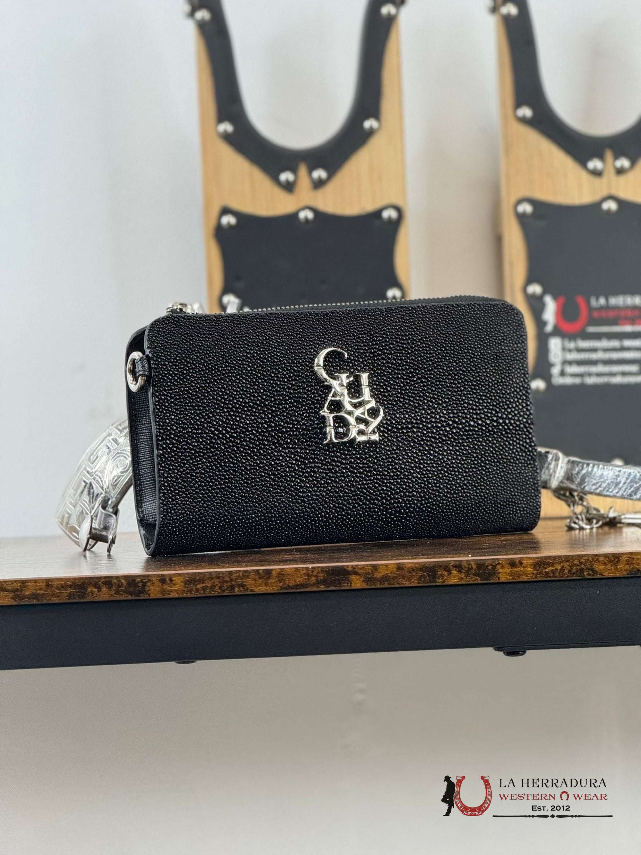 Cuadra Black Stingray Wallet Du555 Ropa Mujeres