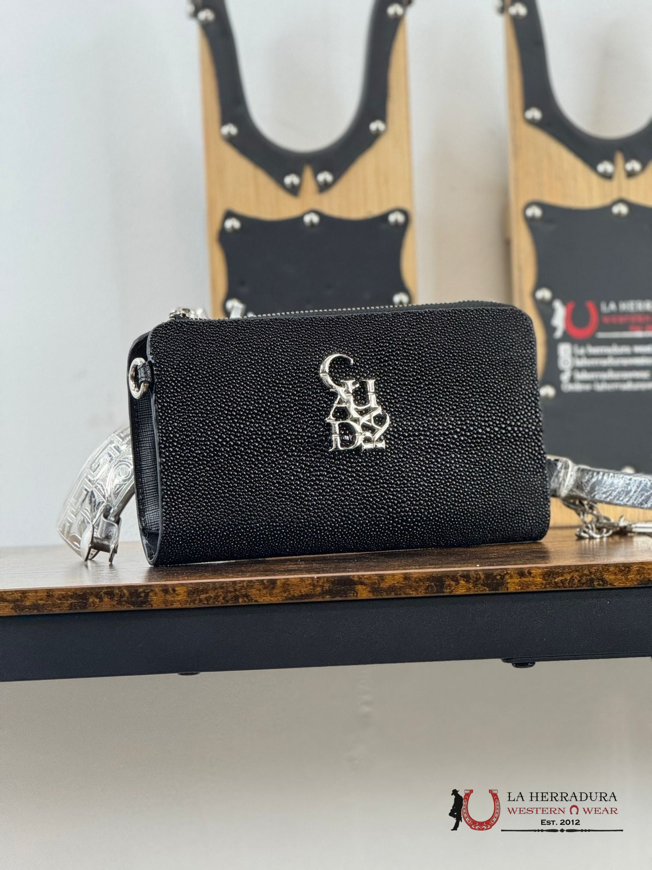 Cuadra Black Stingray Wallet Du555 Ropa Mujeres