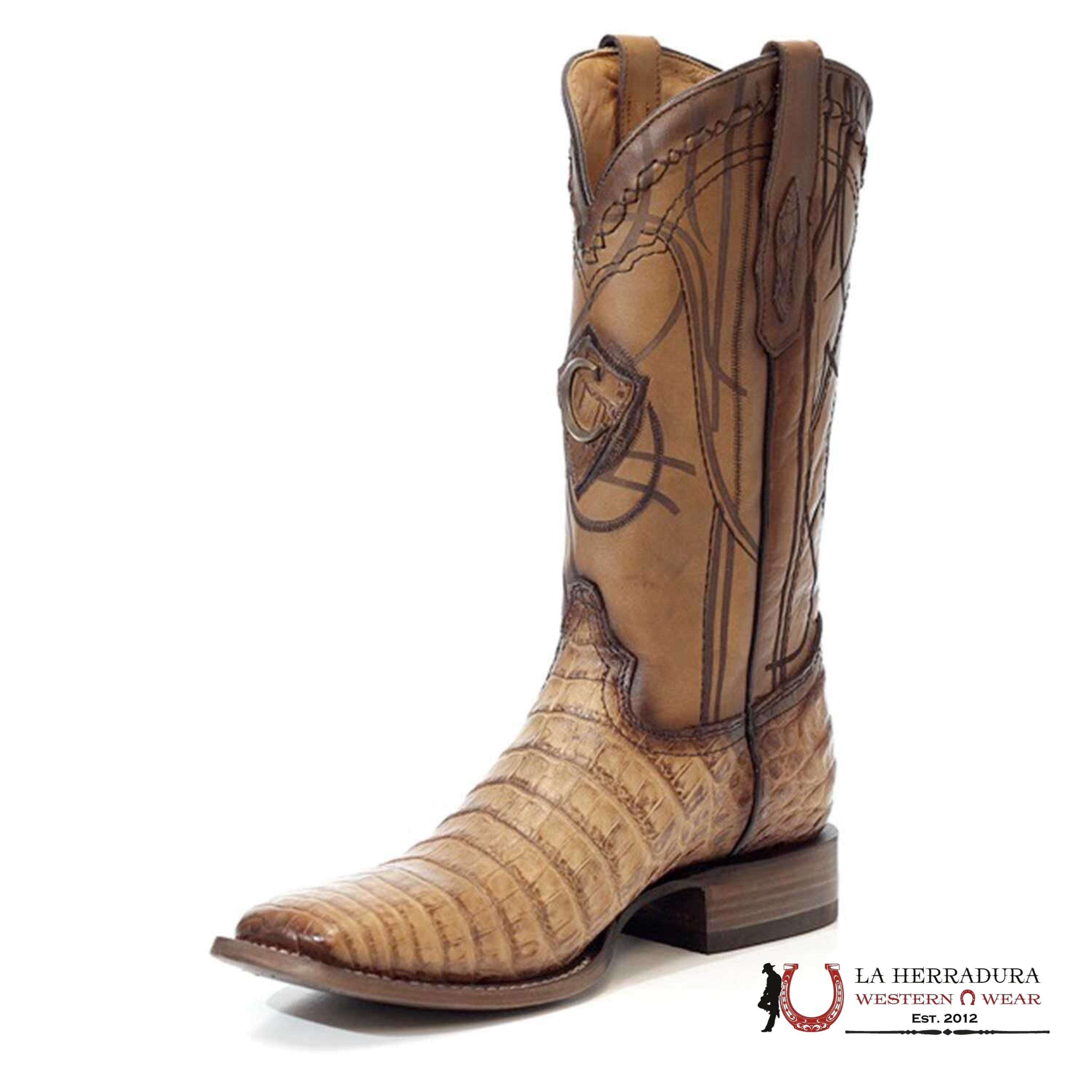 CUADRA BOOT FUSCUS BELLY BIZA ARENA LASER & EMBROIDERY SQUARE TOE BOTAS HOMBRES