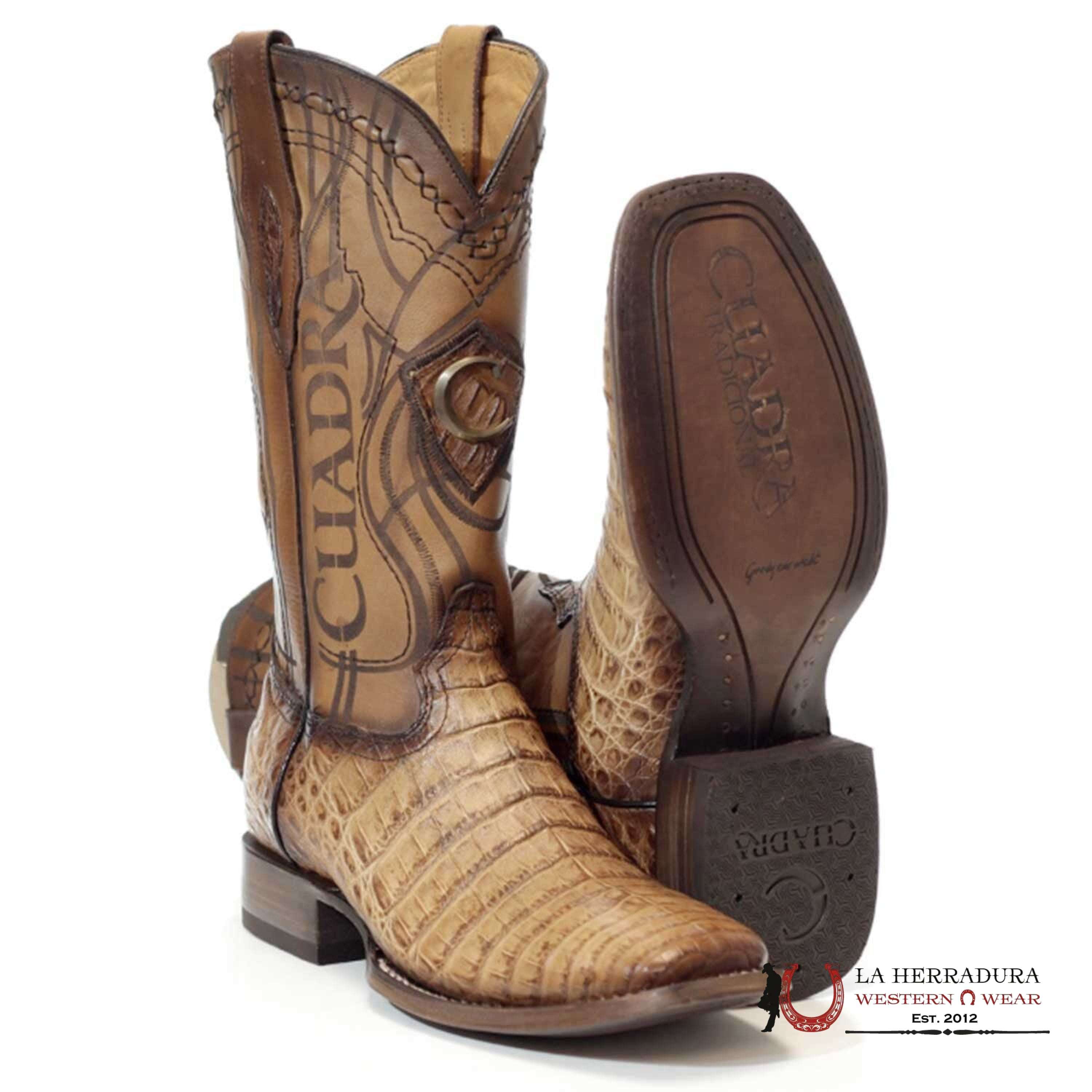 CUADRA BOOT FUSCUS BELLY BIZA ARENA LASER & EMBROIDERY SQUARE TOE BOTAS HOMBRES