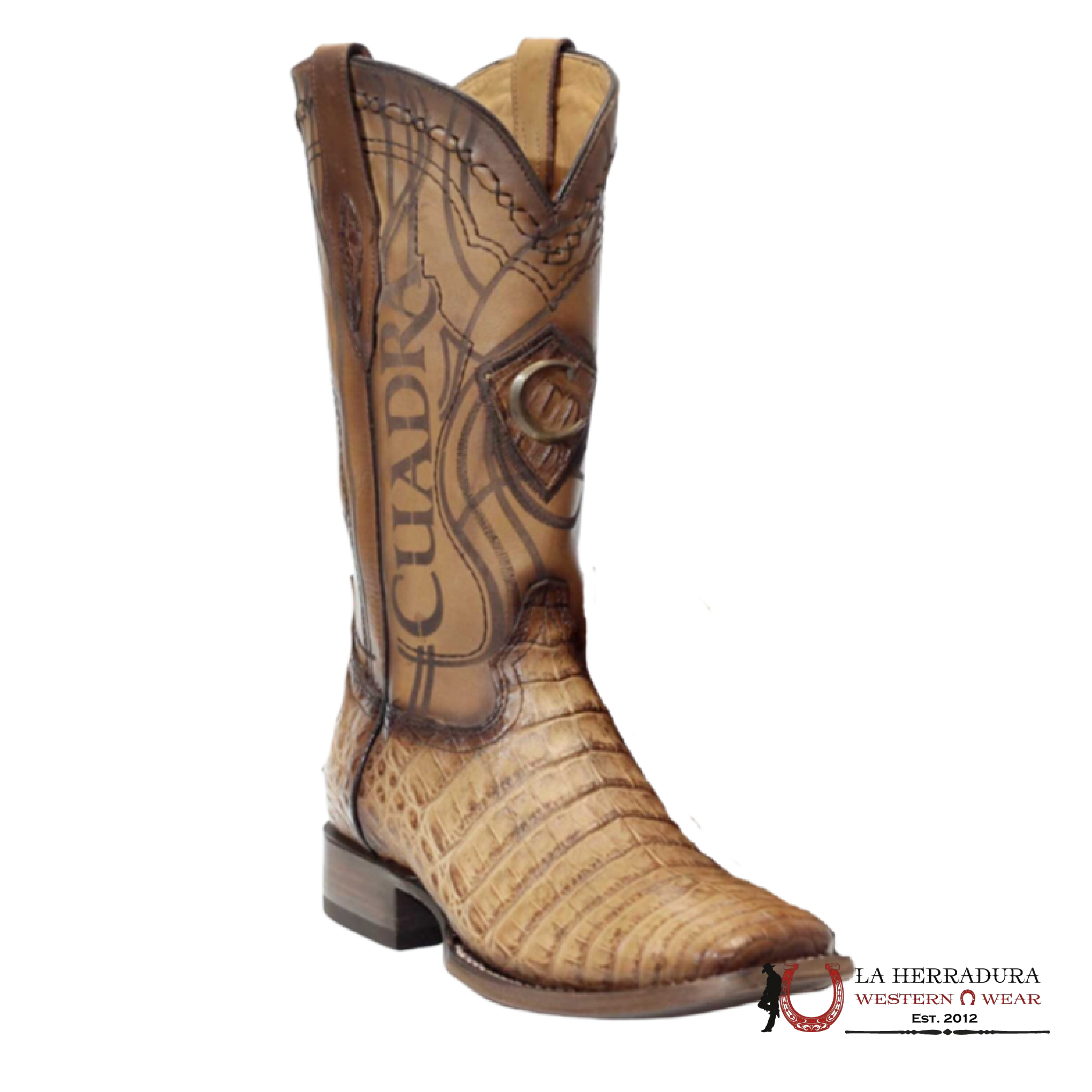 CUADRA BOOT FUSCUS BELLY BIZA ARENA LASER & EMBROIDERY SQUARE TOE BOTAS HOMBRES