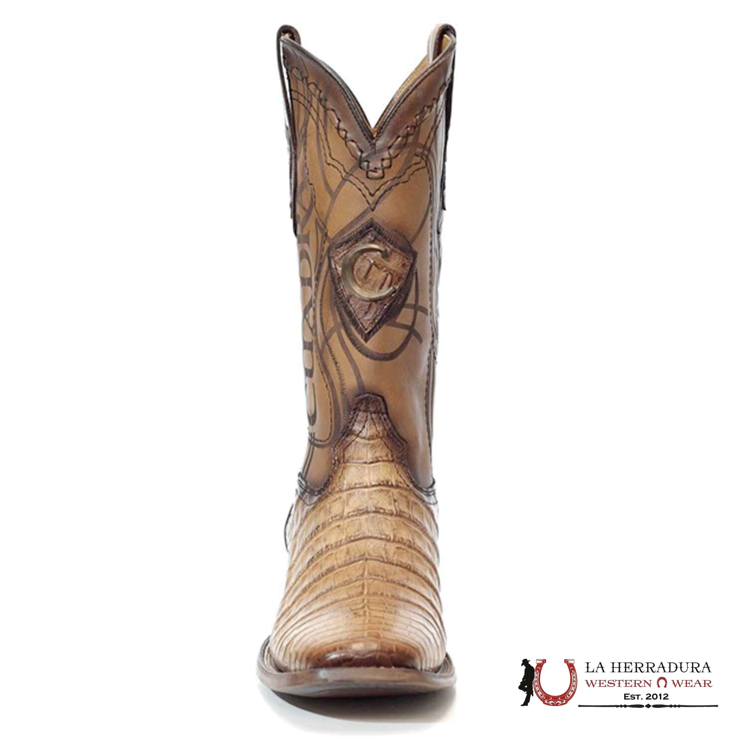 CUADRA BOOT FUSCUS BELLY BIZA ARENA LASER & EMBROIDERY SQUARE TOE BOTAS HOMBRES