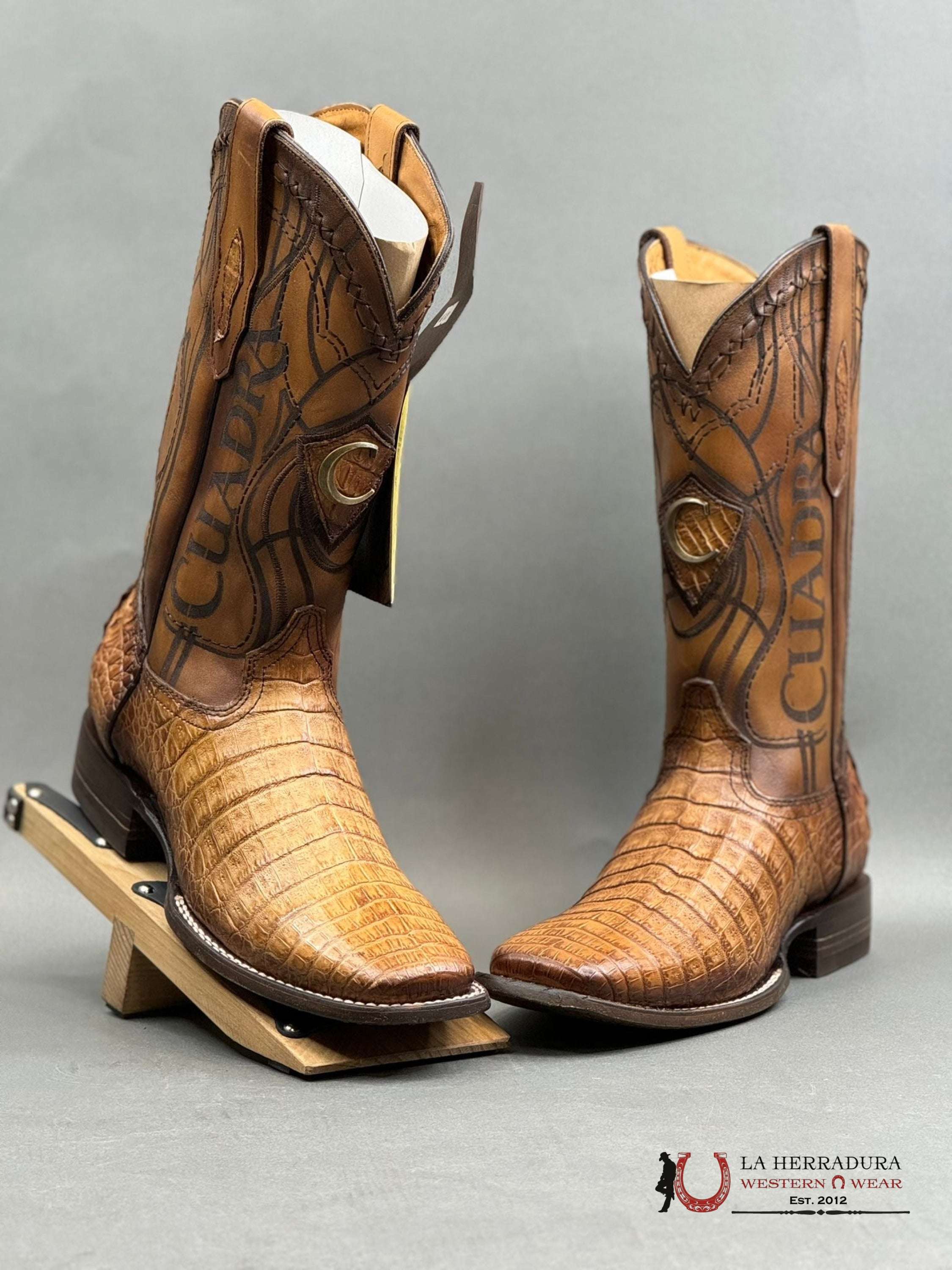 Cuadra Boot Fuscus Belly Biza Arena Laser & Embroidery Square Toe Botas Hombres