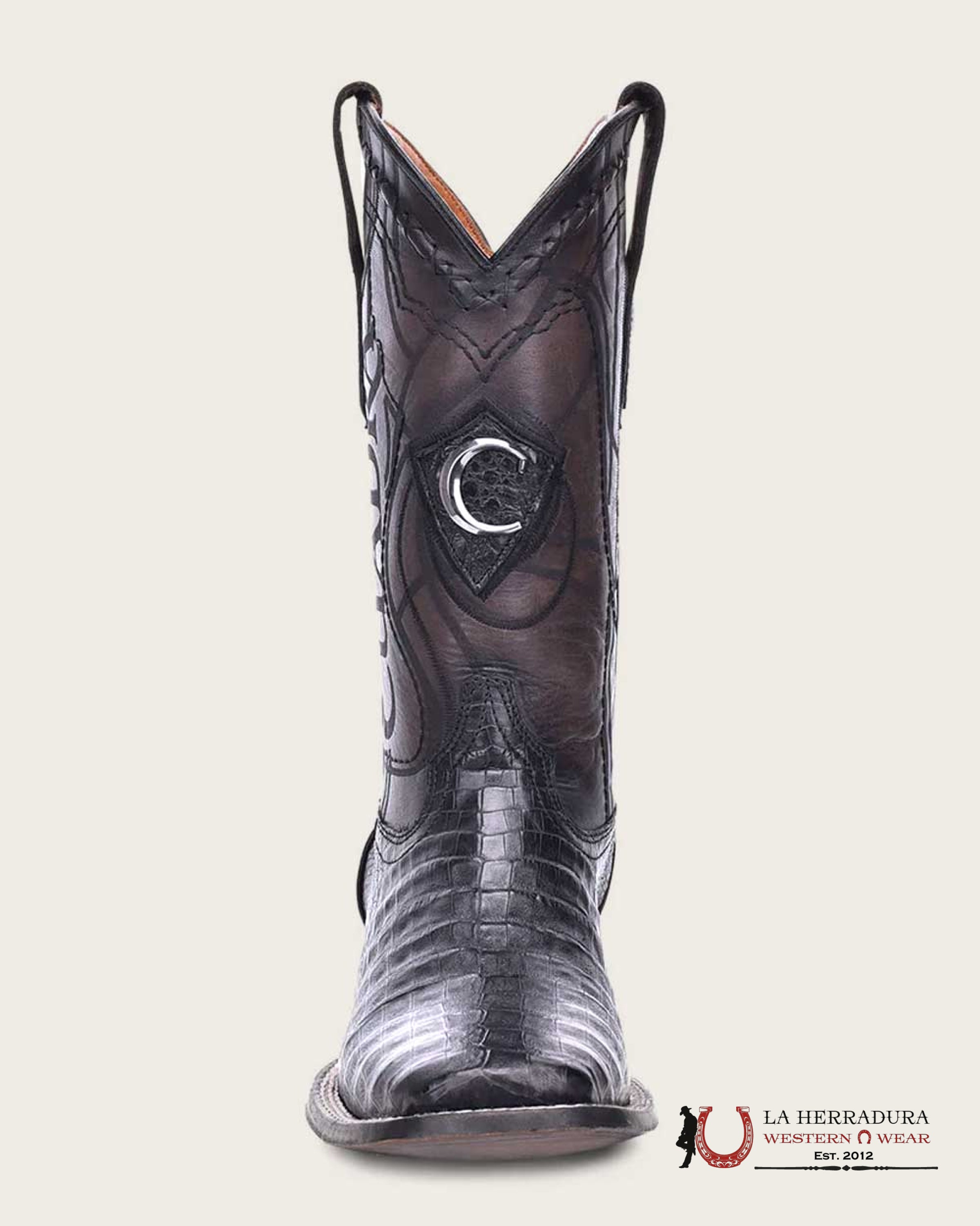 CUADRA BOOT FUSCUS BELLY CAIMAN BLACK SQUARE TOE BOTAS HOMBRES