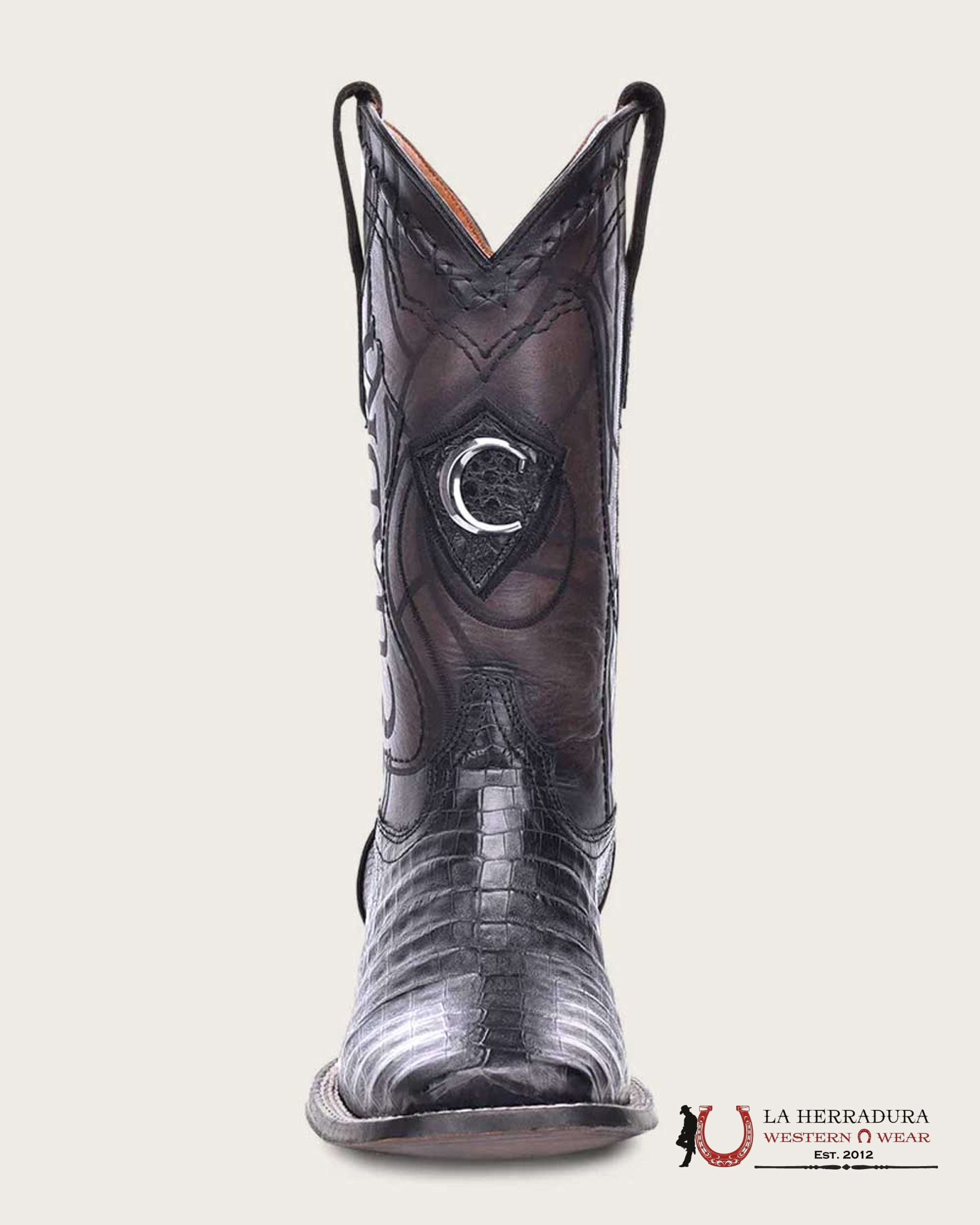 CUADRA BOOT FUSCUS BELLY CAIMAN BLACK SQUARE TOE BOTAS HOMBRES