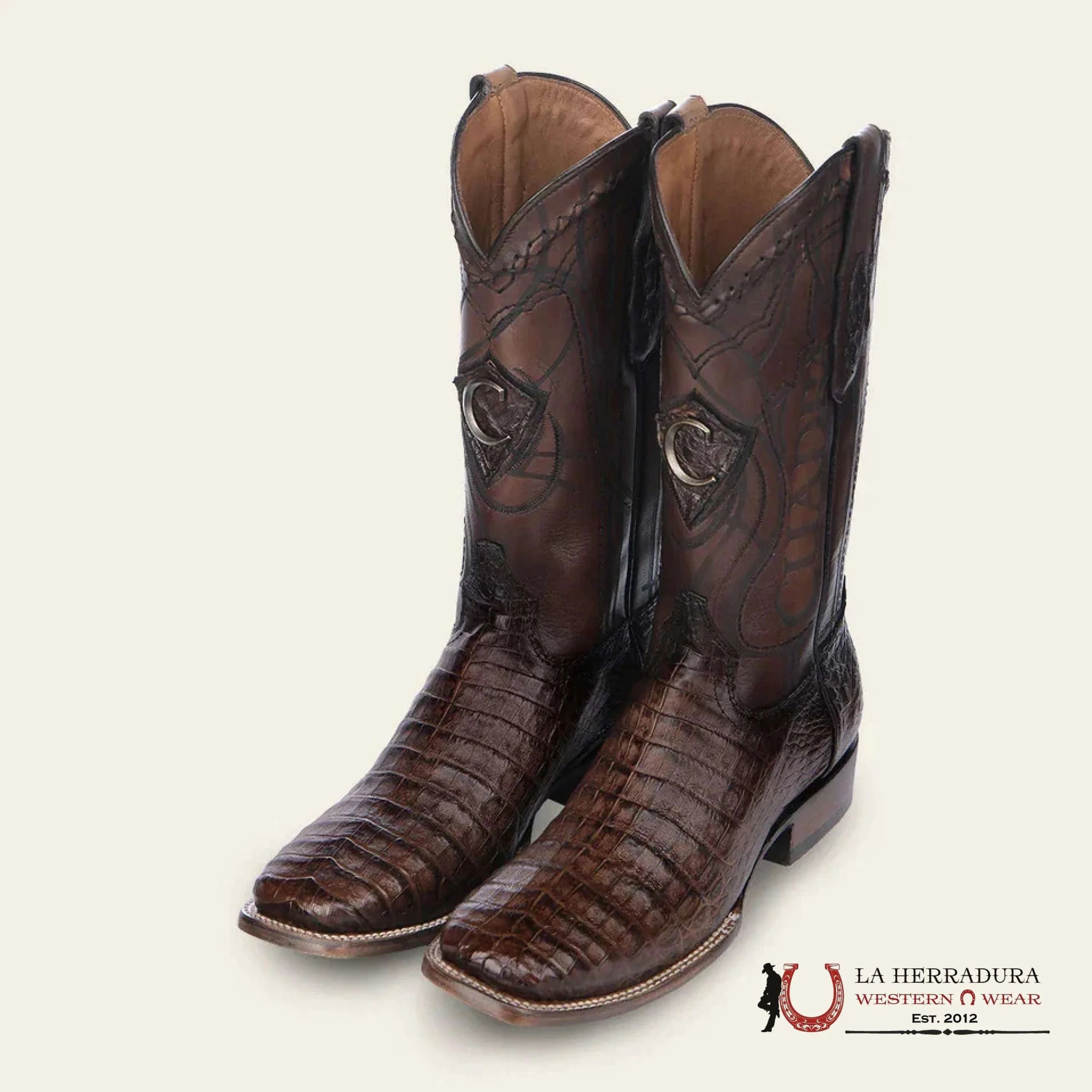 CUADRA BOOT FUSCUS BELLY CAIMAN PARIS CAFÉ SQUARE TOE CU456 BOTAS HOMBRES