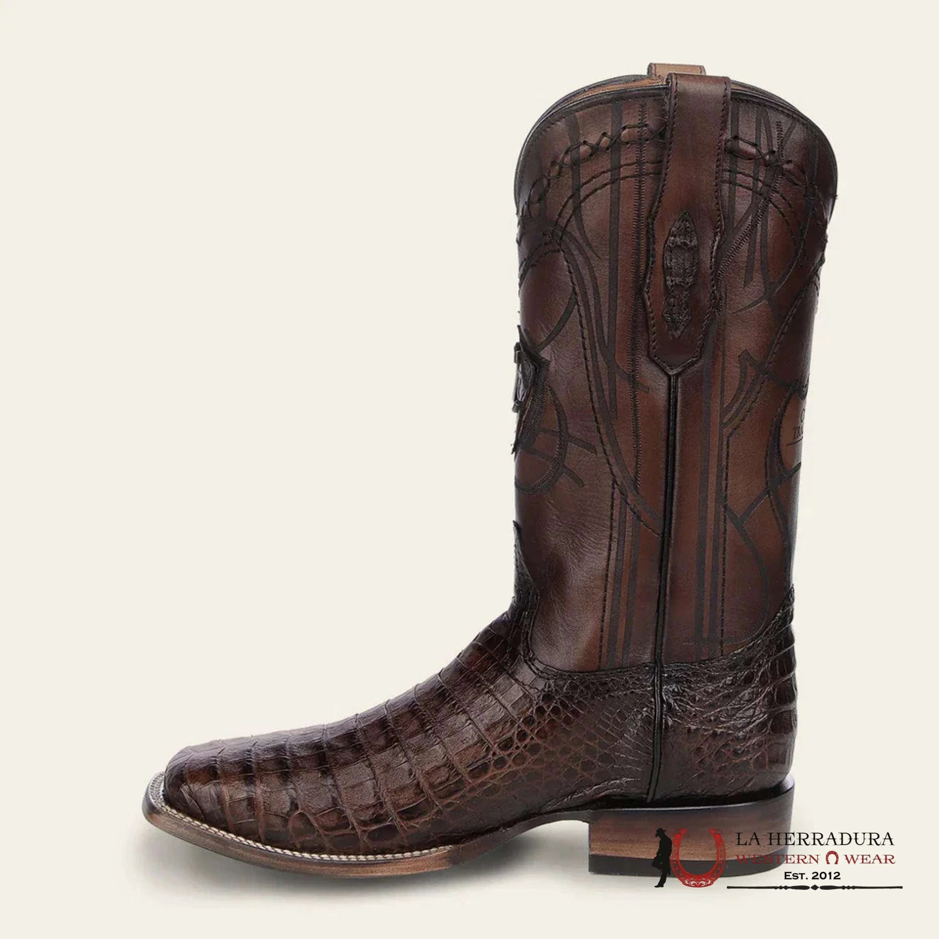 CUADRA BOOT FUSCUS BELLY CAIMAN PARIS CAFÉ SQUARE TOE CU456 BOTAS HOMBRES