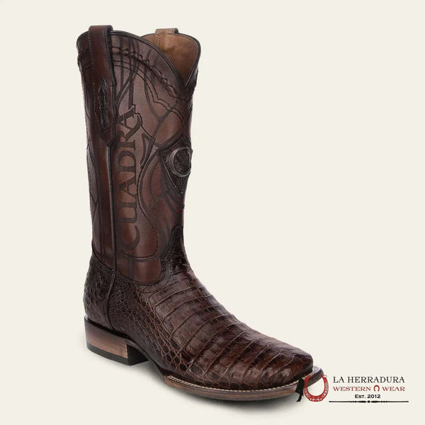 CUADRA BOOT FUSCUS BELLY CAIMAN PARIS CAFÉ SQUARE TOE CU456