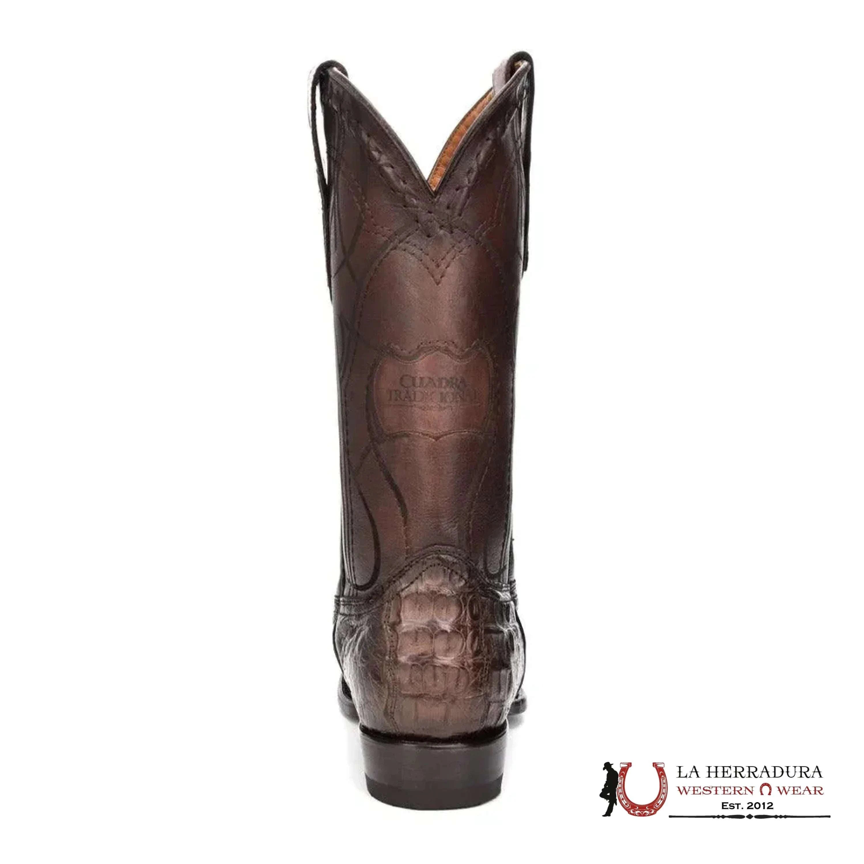 CUADRA BOOT FUSCUS BELLY PARIS CAFE BROWN CAIMAN LASER ROUND TOE CU424 BOTAS HOMBRES