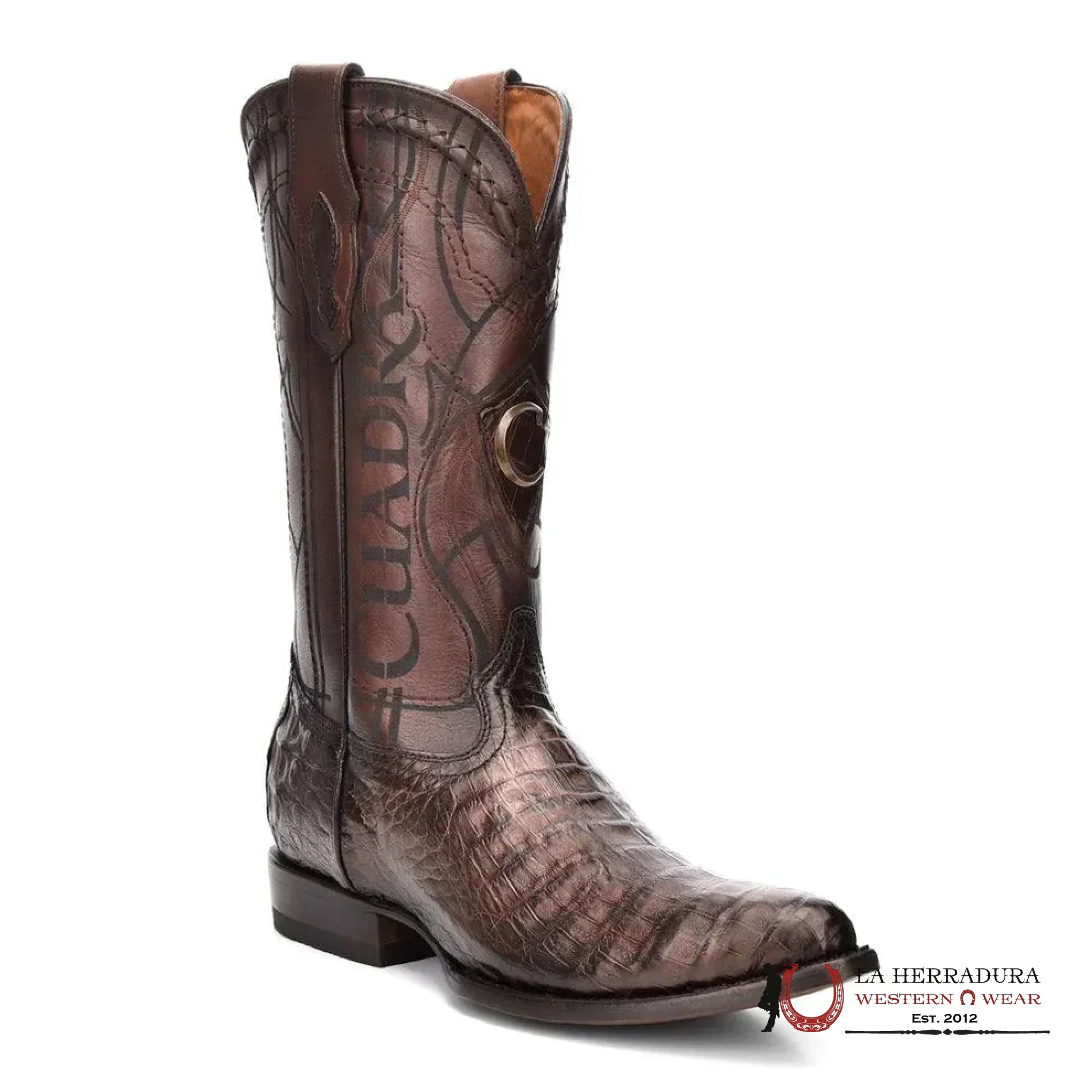 CUADRA BOOT FUSCUS BELLY PARIS CAFE BROWN CAIMAN LASER ROUND TOE CU424 BOTAS HOMBRES