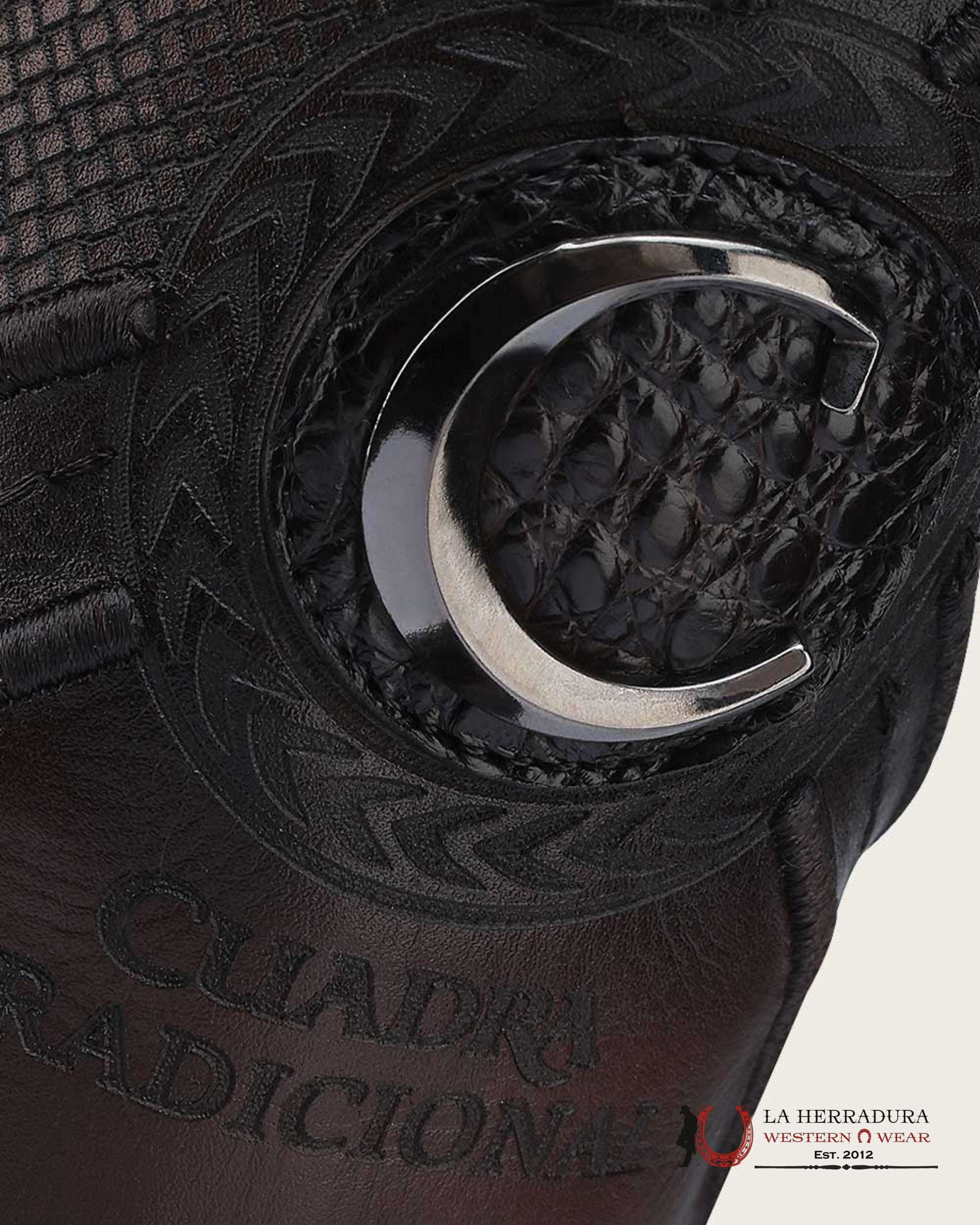 CUADRA BOOT FUSCUS LOMO BELLY CAIMAN PUNGE CAFE LASER & EMBROIDERY WOVEN ROUND TOE 2H0AFY CUARDRA MENS BOOTS
