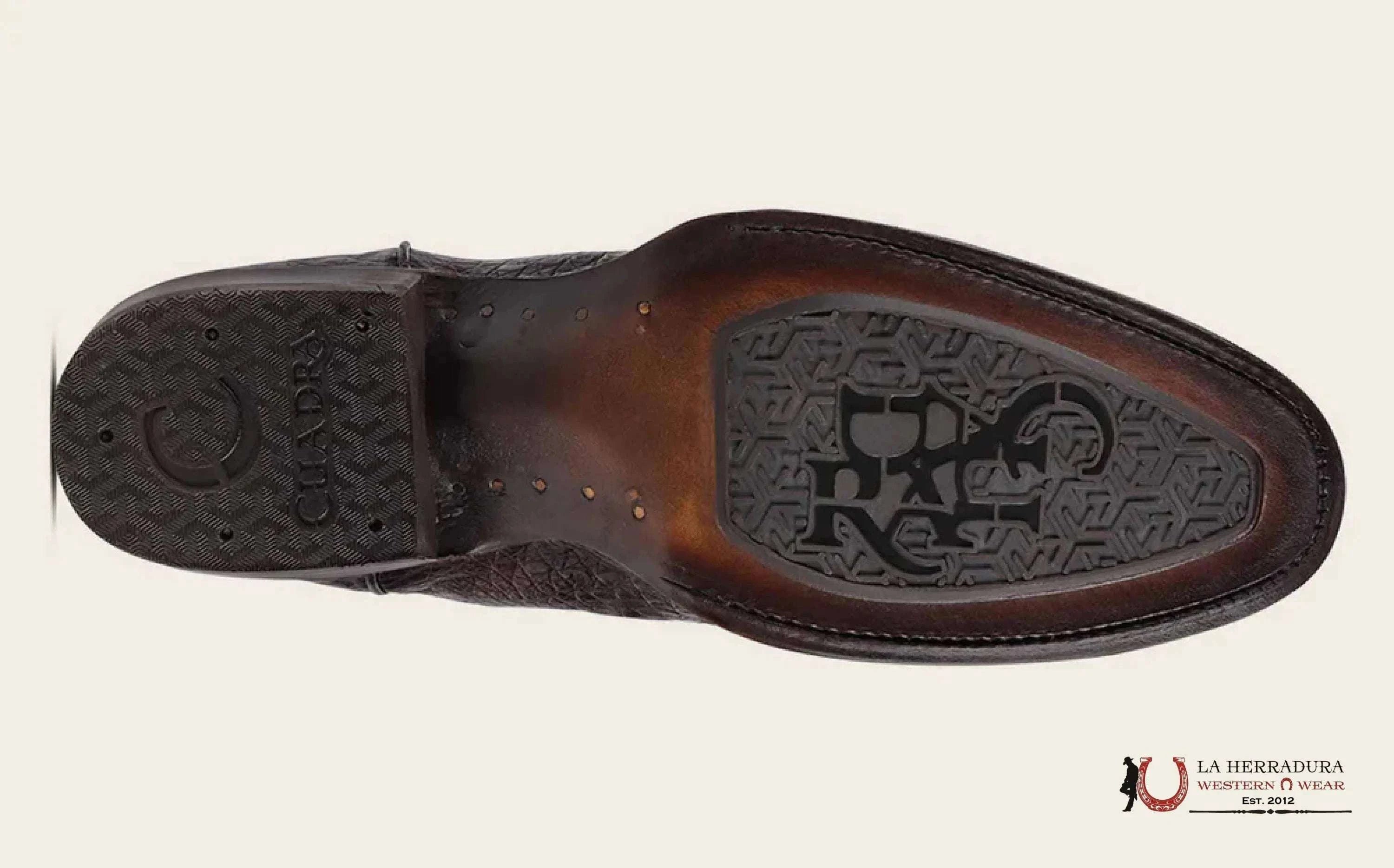 CUADRA BOOT FUSCUS LOMO BELLY CAIMAN PUNGE CAFE LASER & EMBROIDERY WOVEN ROUND TOE 2H0AFY CUARDRA MENS BOOTS